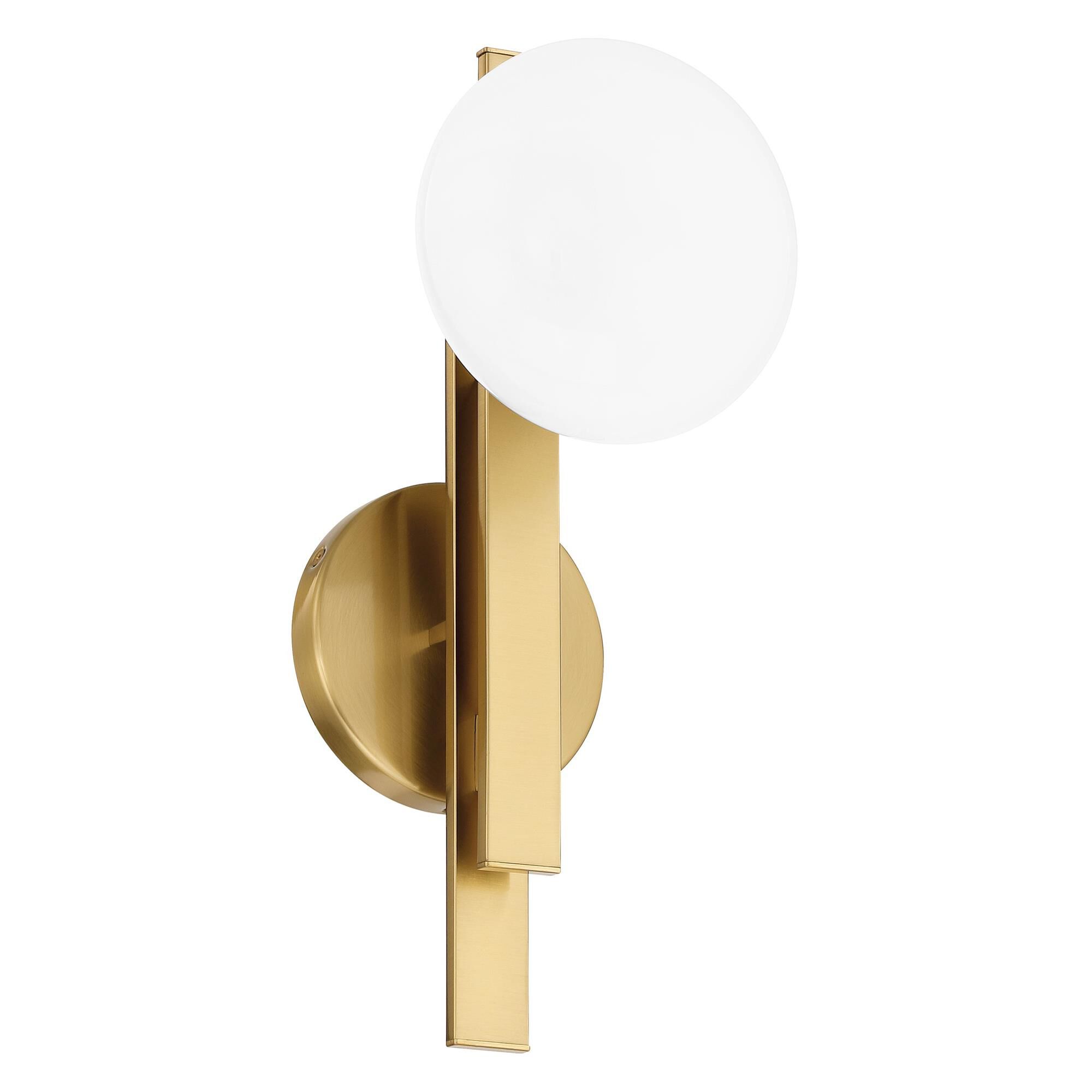 Shown in Brushed Gold finish and Opal glass