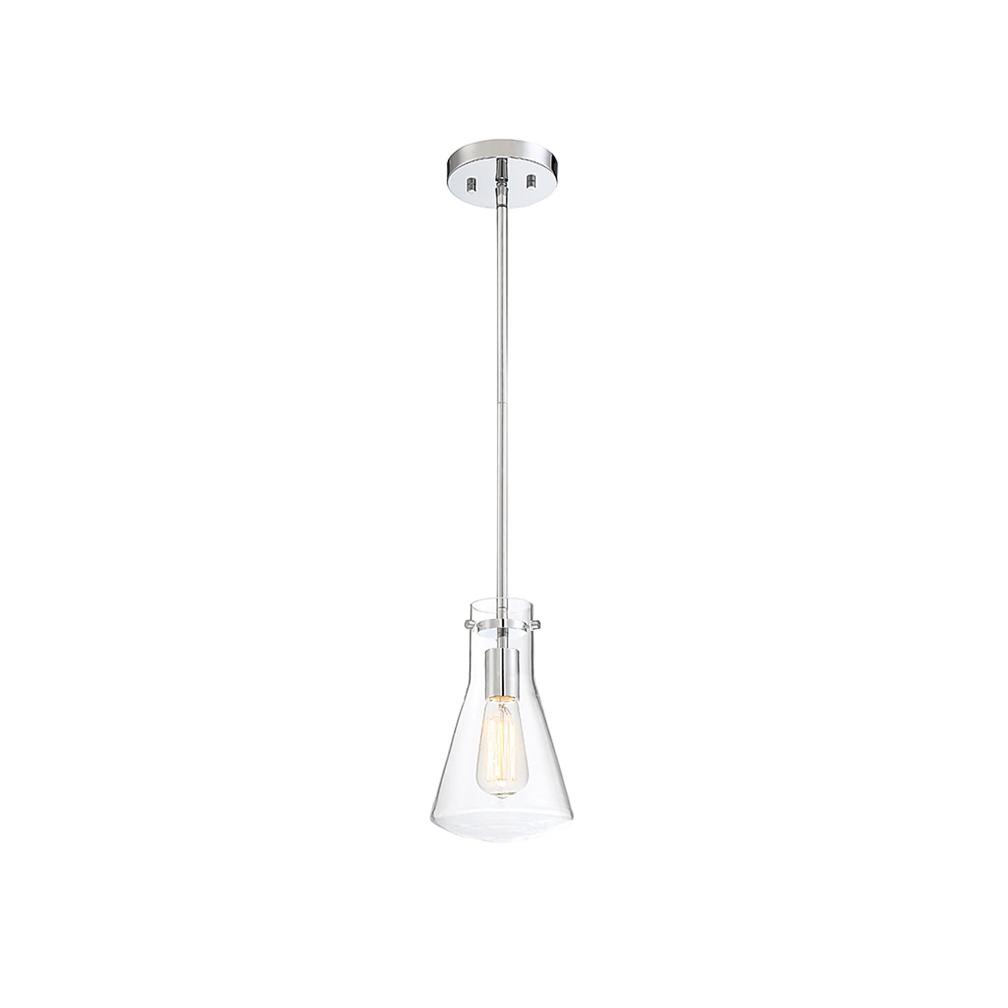 Shown in Chrome finish and Clear glass