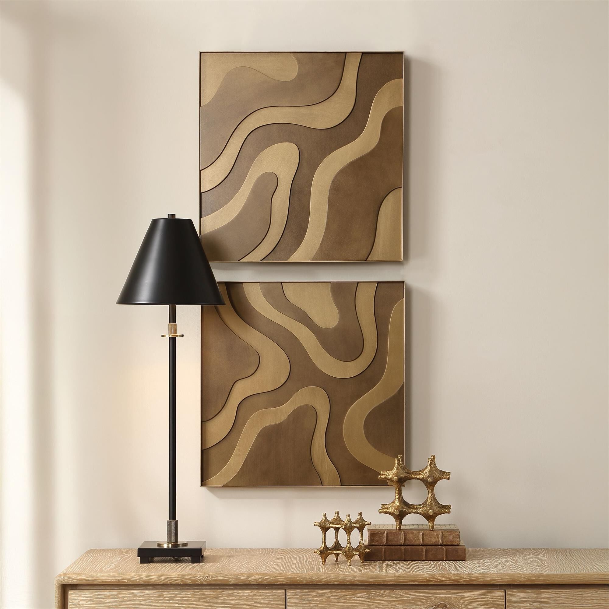 Uttermost Golden Terrain Wooden Wall Decor Set/2 Alternative Wall Art by Uttermost