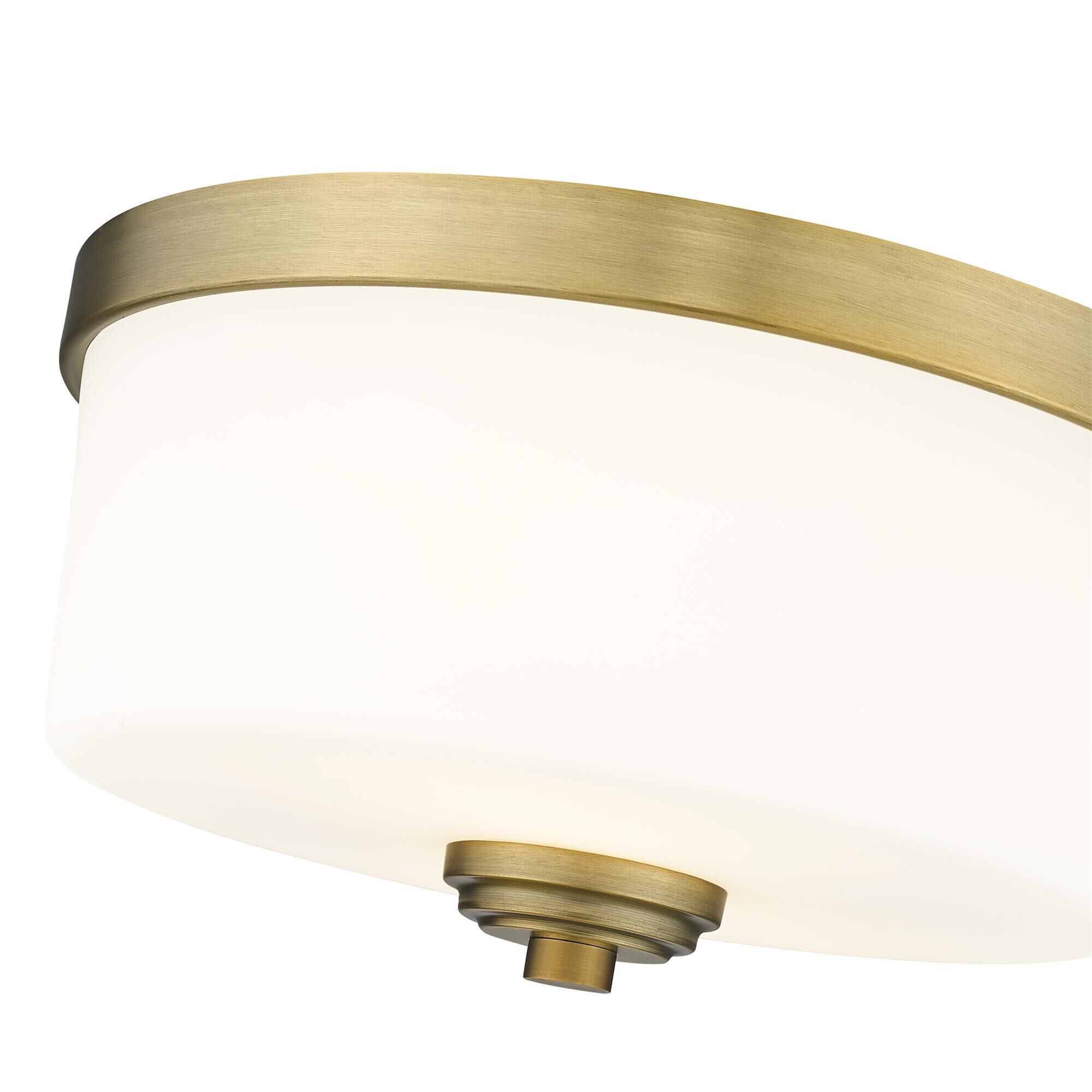 Shown in Heritage Brass finish and Glass shade