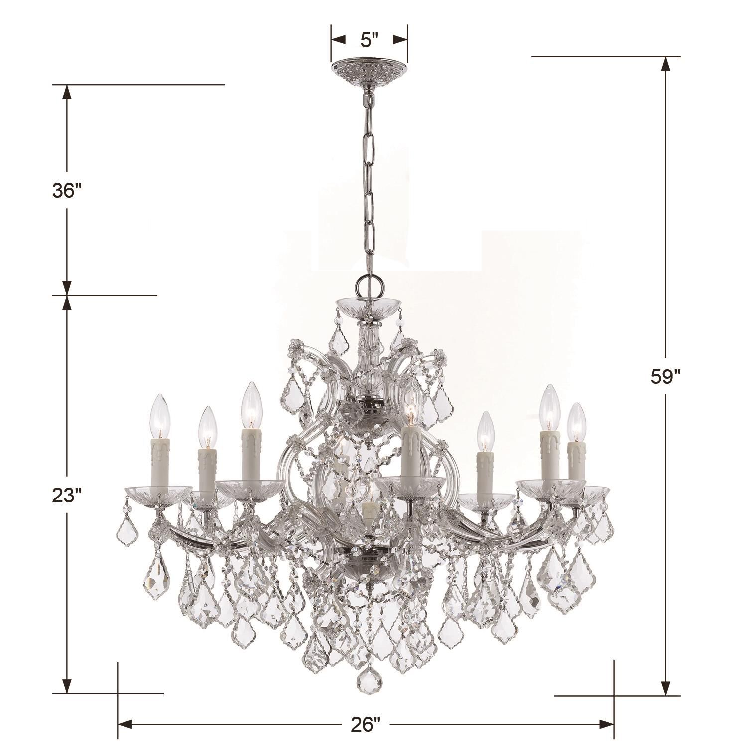 Maria Theresa 26 Inch 9 Light Chandelier by Crystorama