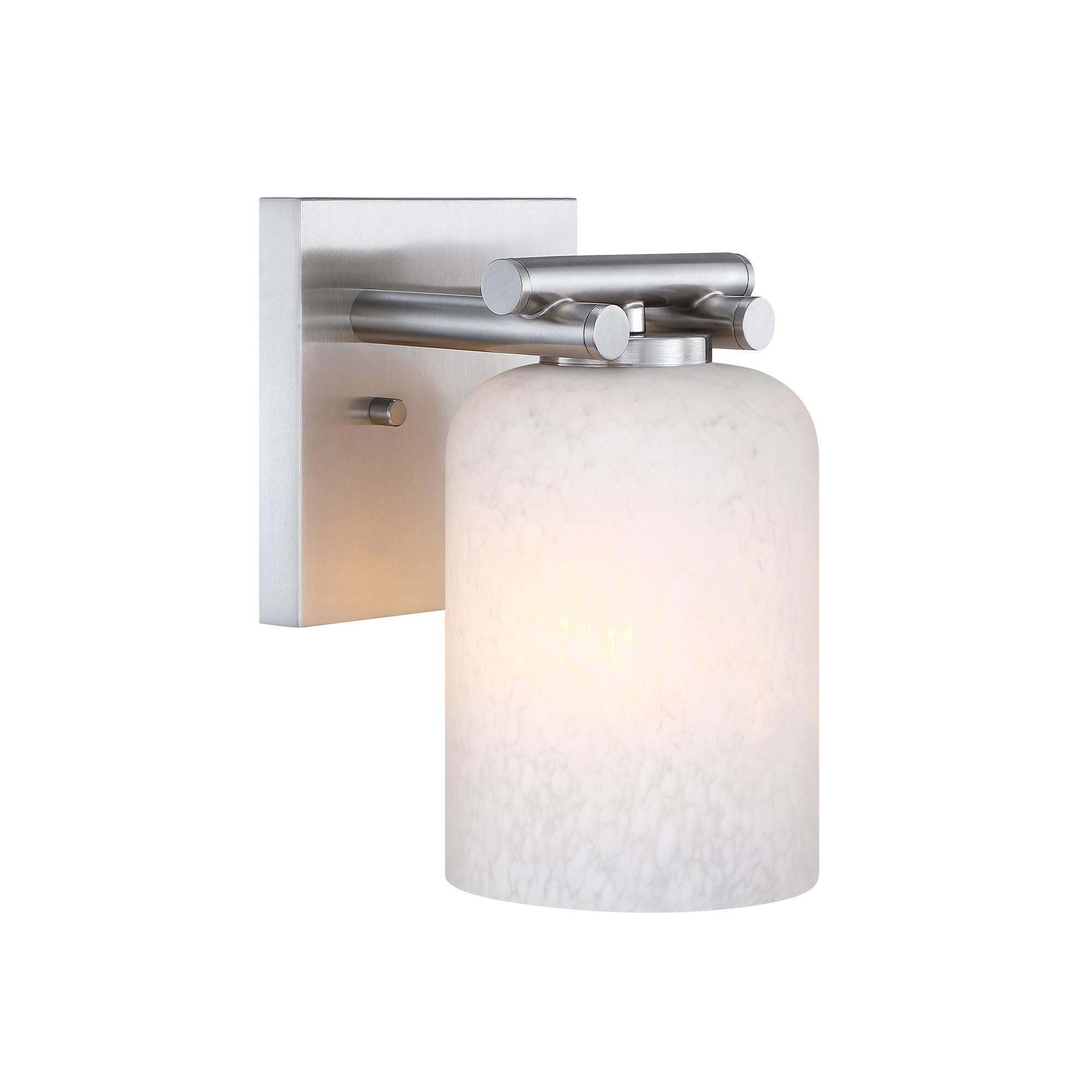 Shown in Brushed Nickel finish and Etched Cloud glass