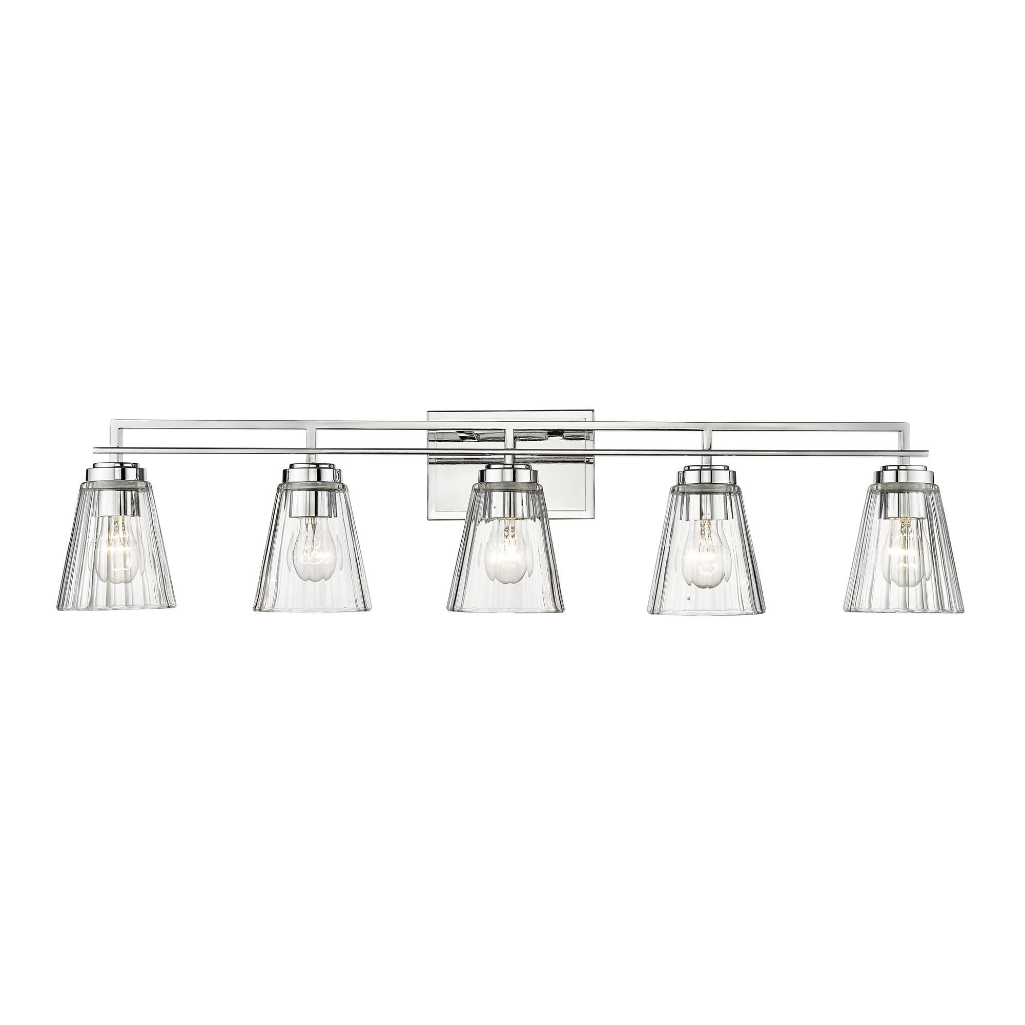 Shown in Brushed Nickel finish and Clear glass