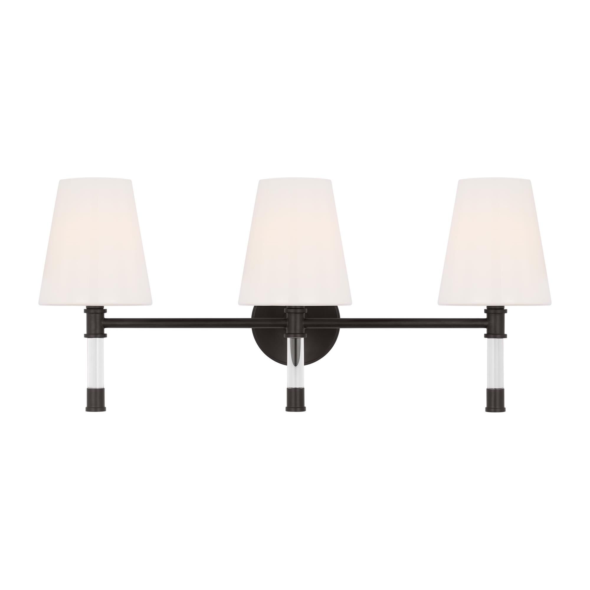 Shown in Aged Iron finish and Milk Glass s shade
