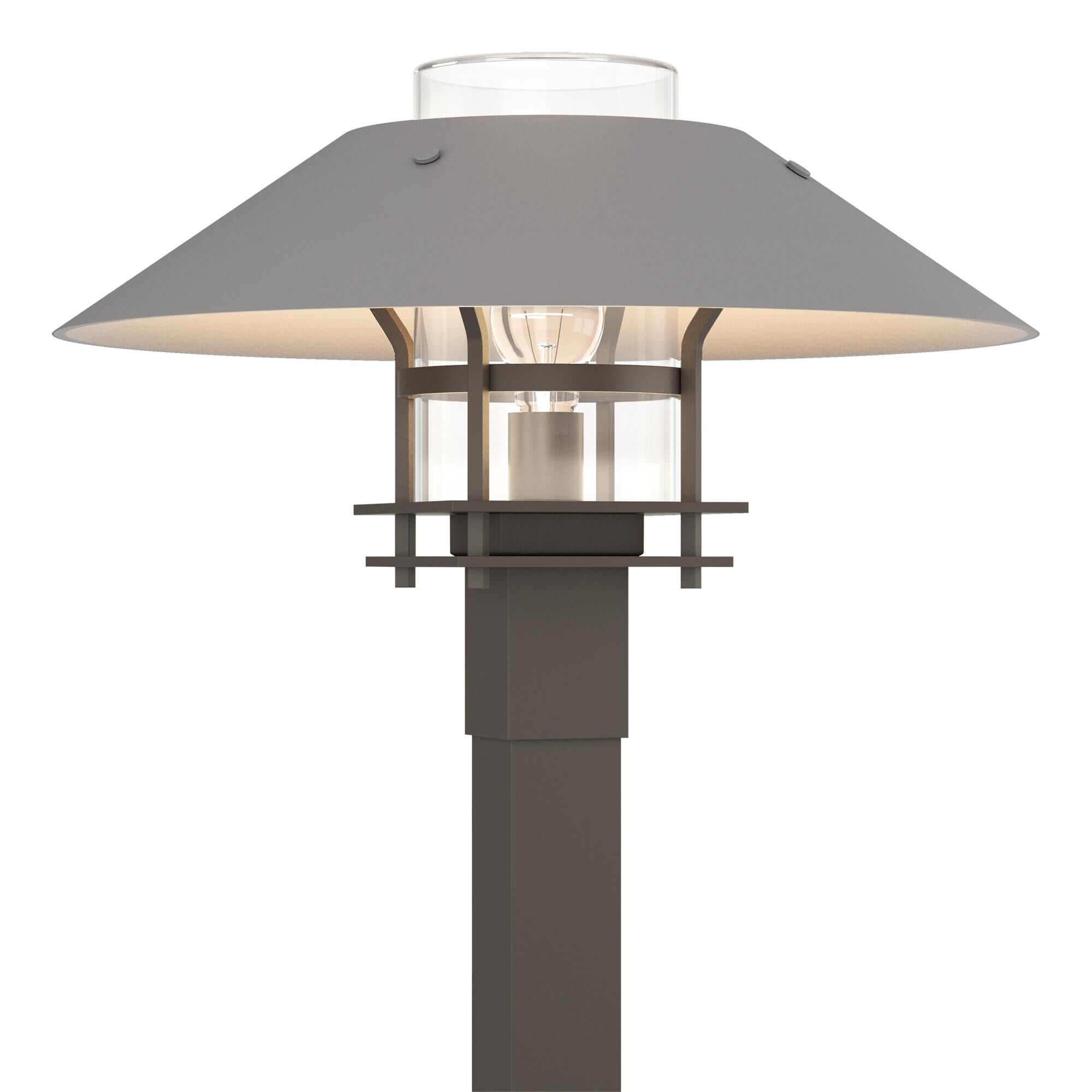 Shown in Coastal Dark Smoke finish and Clear glass and Coastal Burnished Steel accent