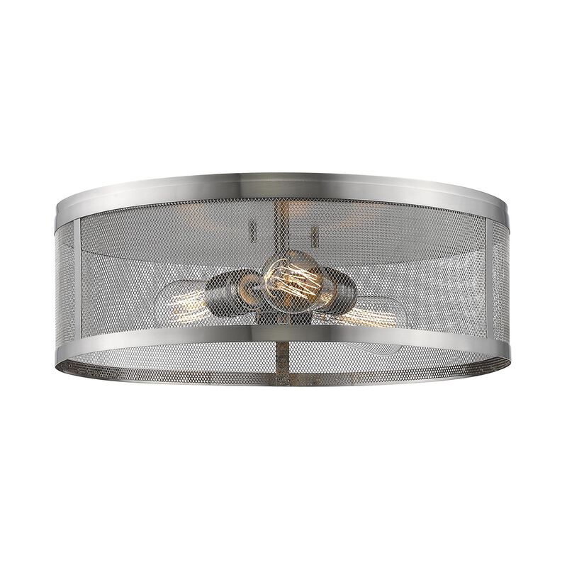 Meshsmith 18 Inch 3 Light Flush Mount by Z-Lite