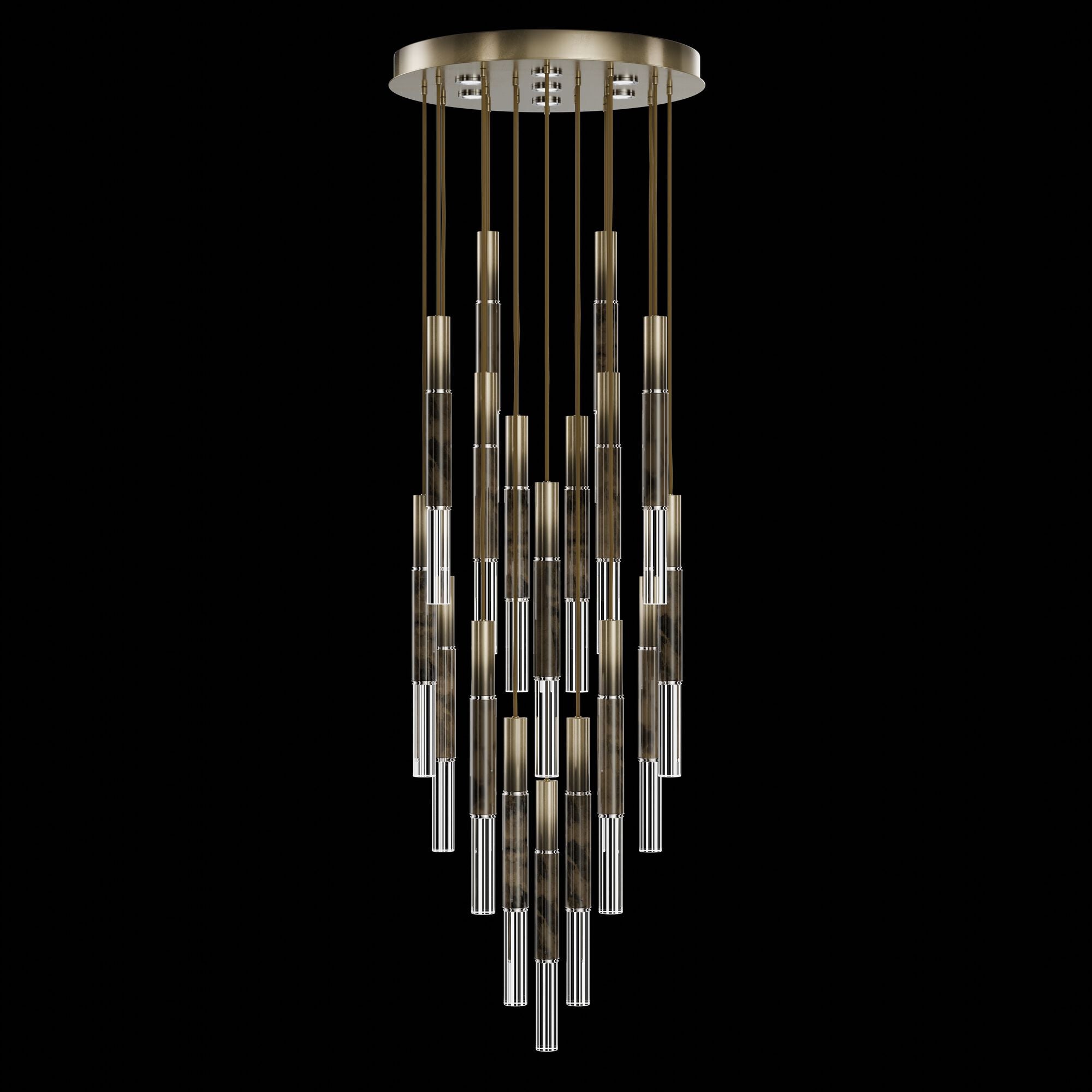 Shown in Bronze finish and True crystal and False glass