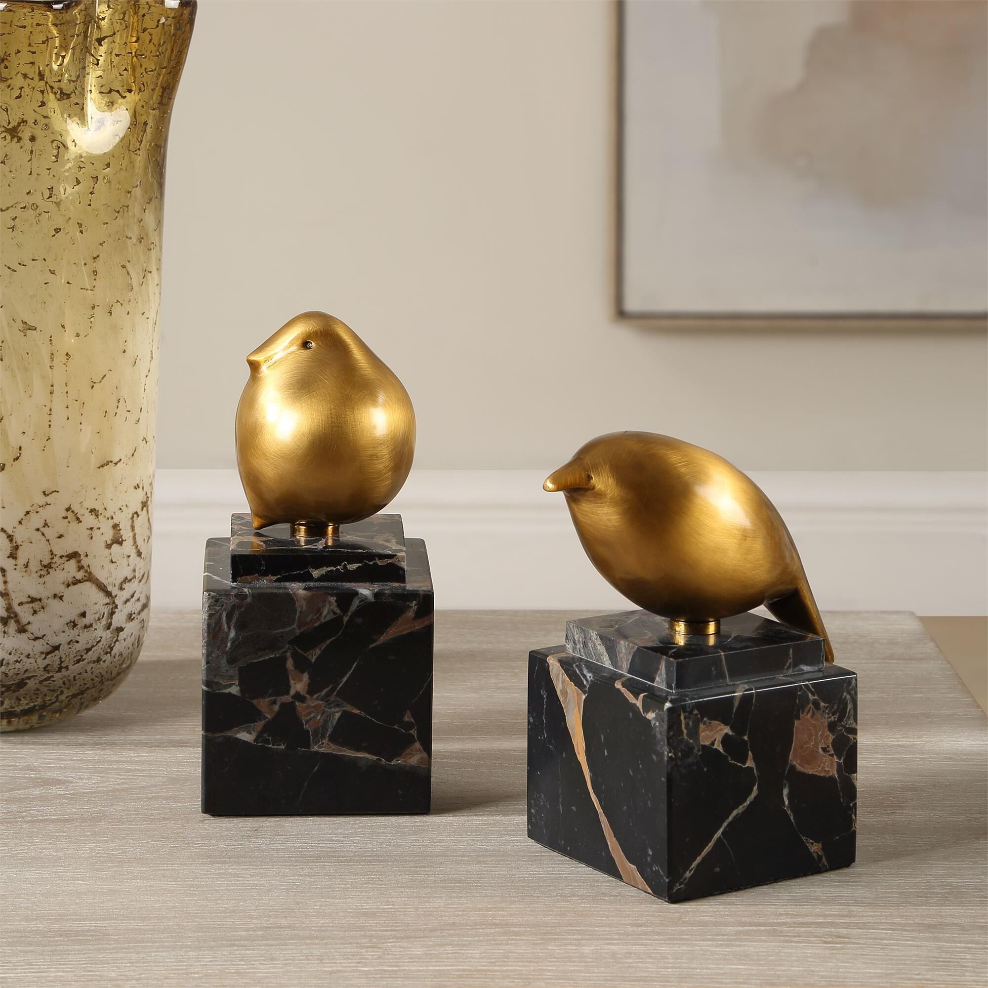 Shown in Black, Brass finish