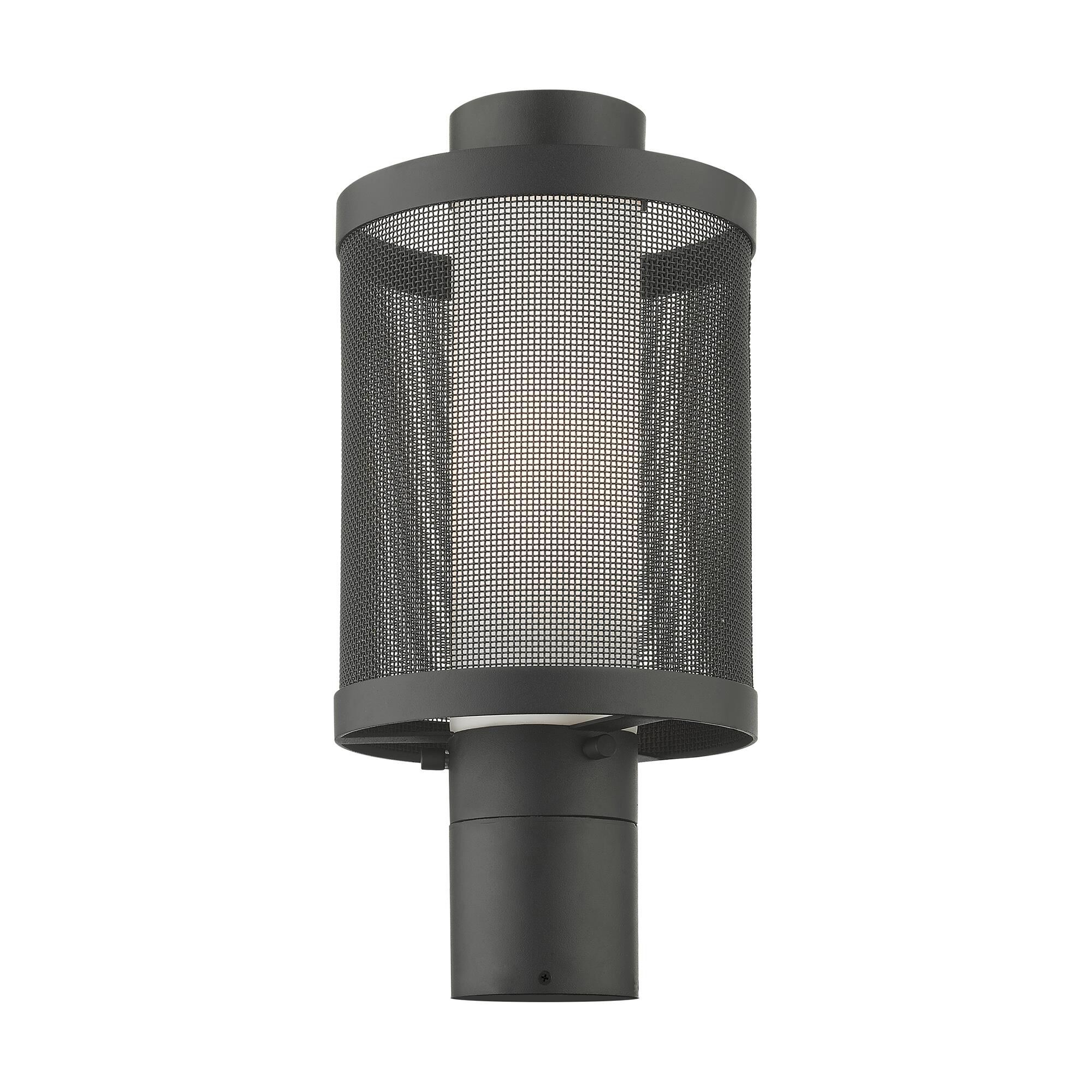 Shown in Textured Black finish and Textured Black Stainless Steel Mesh With Satin Opal White glass and Textured Black Stainless Steel Mesh With Satin Opal White Glass shade