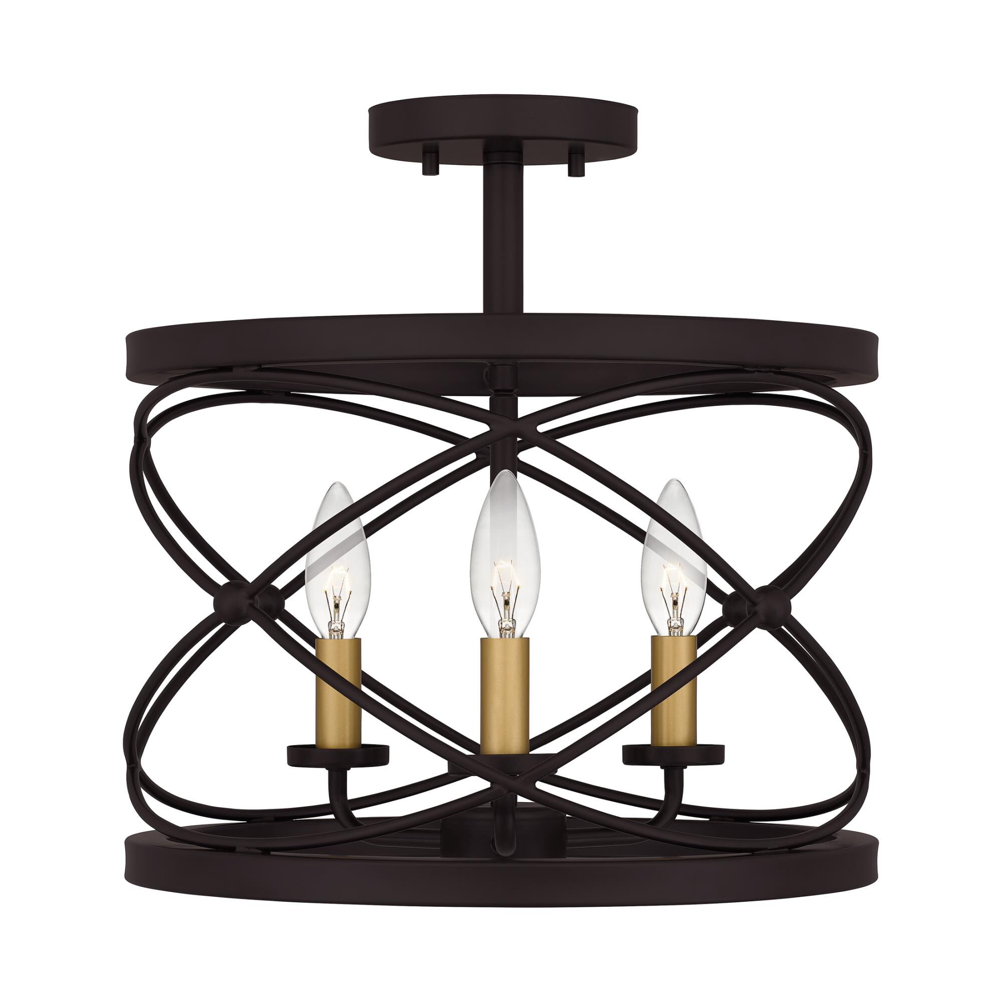 Potts 14 Inch 3 Light Semi Flush Mount by Quoizel