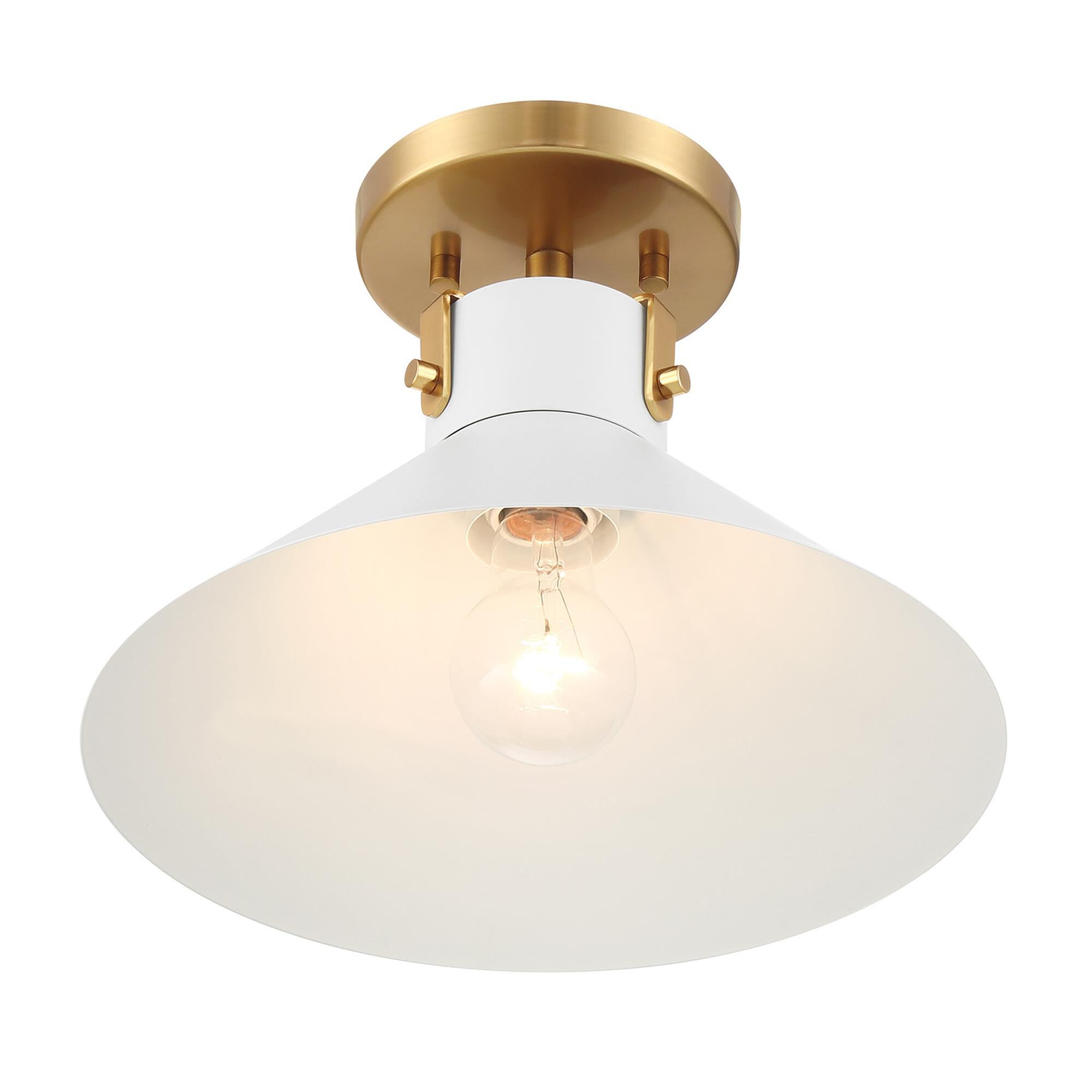 Shown in White and Natural Brass finish