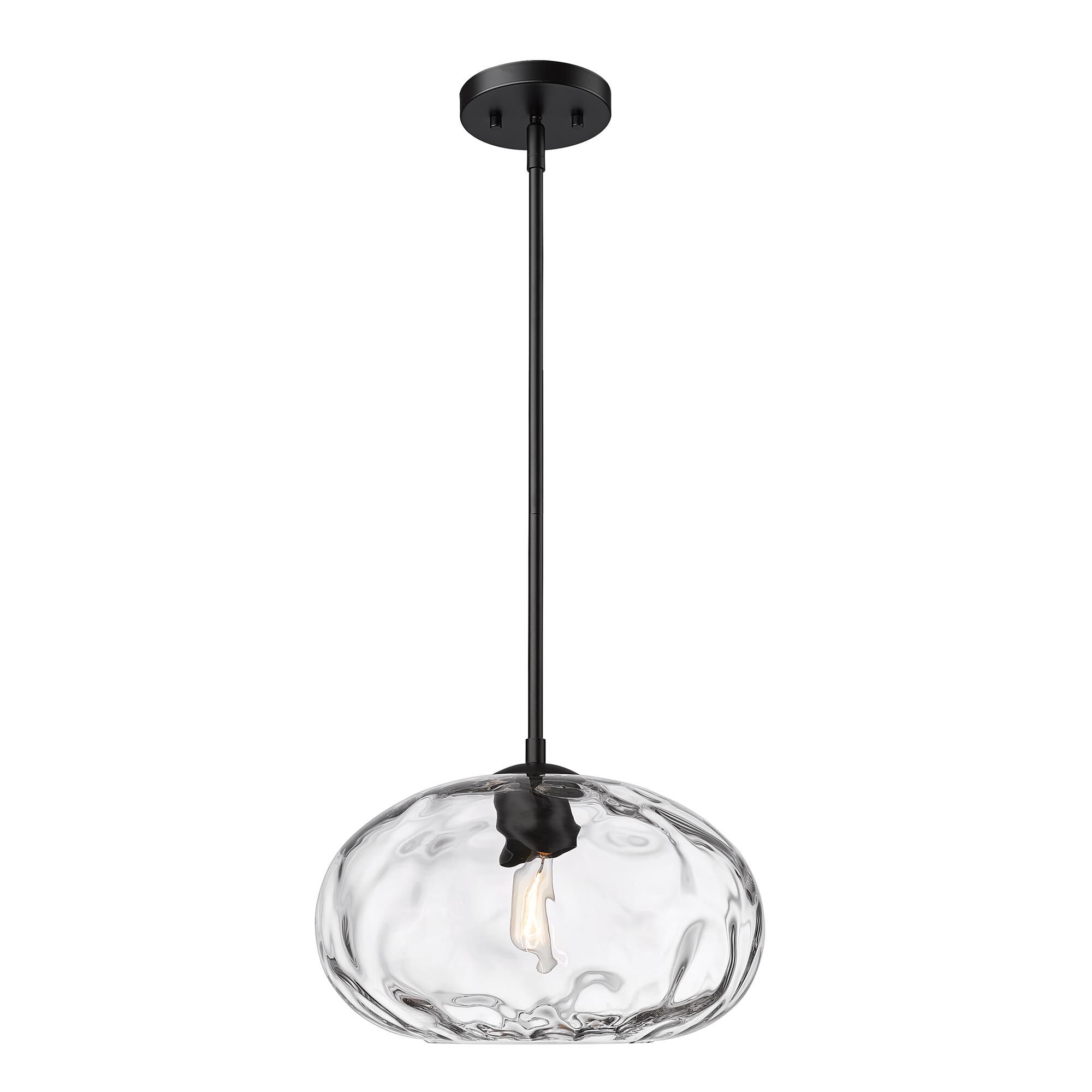 Shown in Matte Black finish and Clear glass and Clear shade