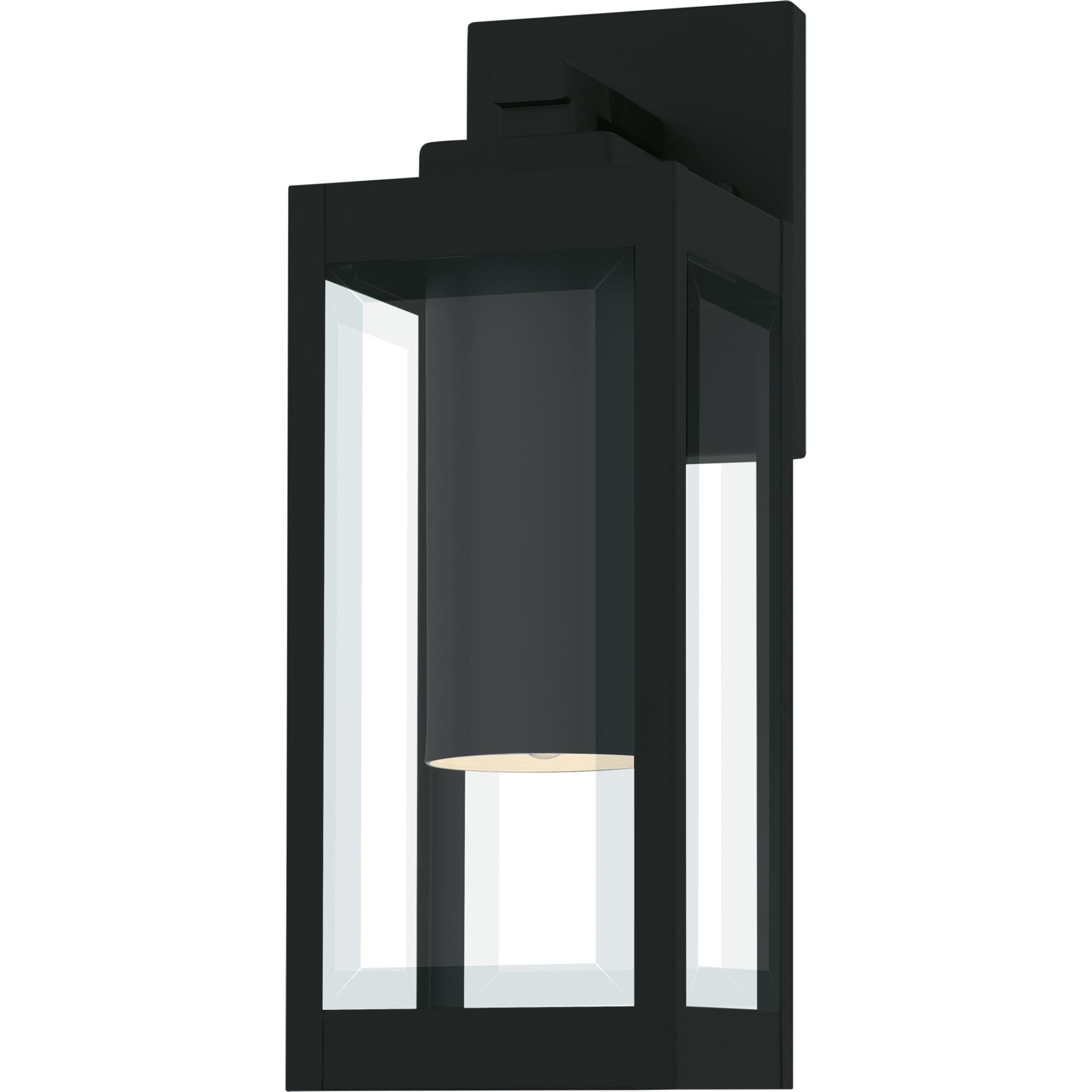 Shown in Earth Black finish and Clear Beveled Glass shade