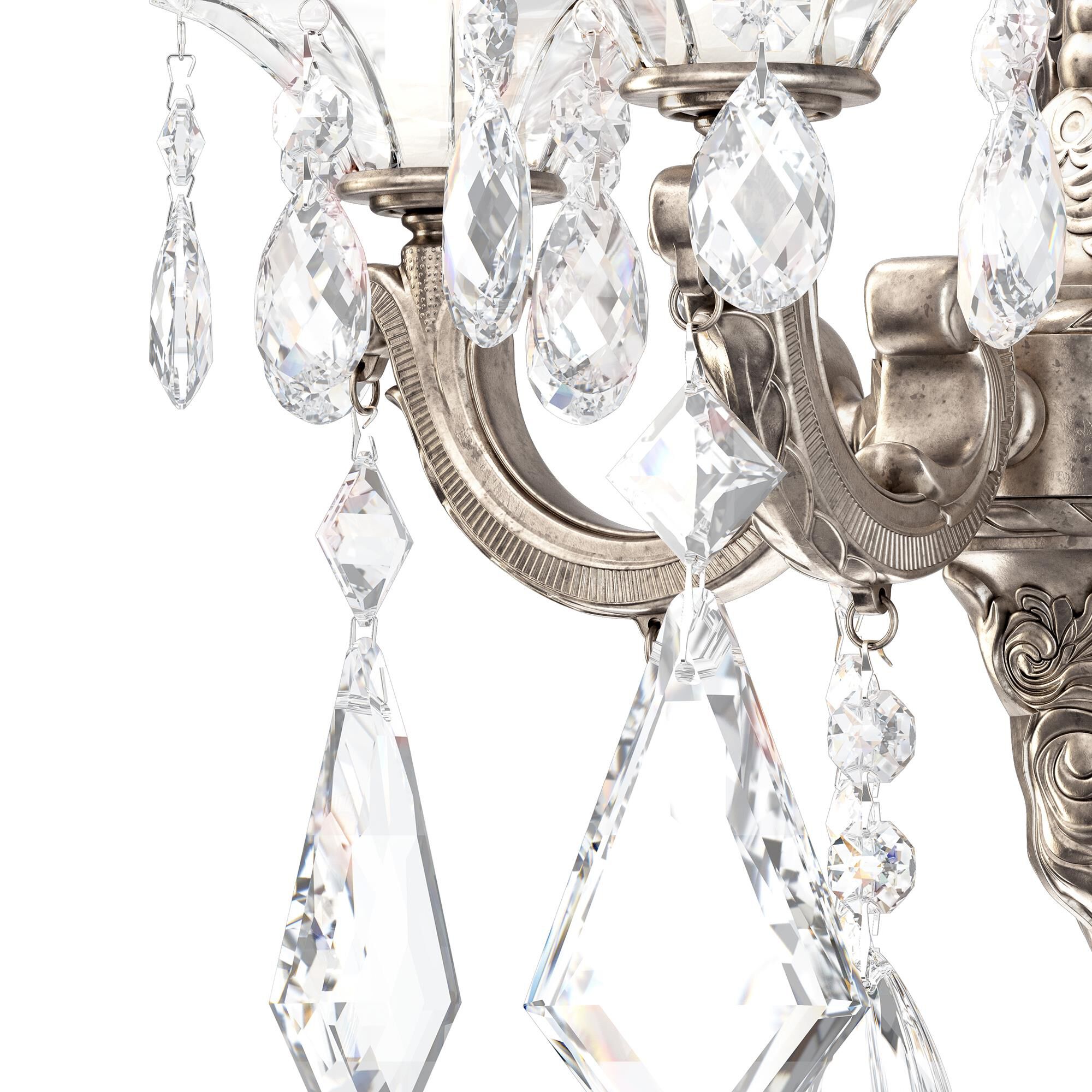 Shown in Antique Silver finish and Clear Heritage crystal