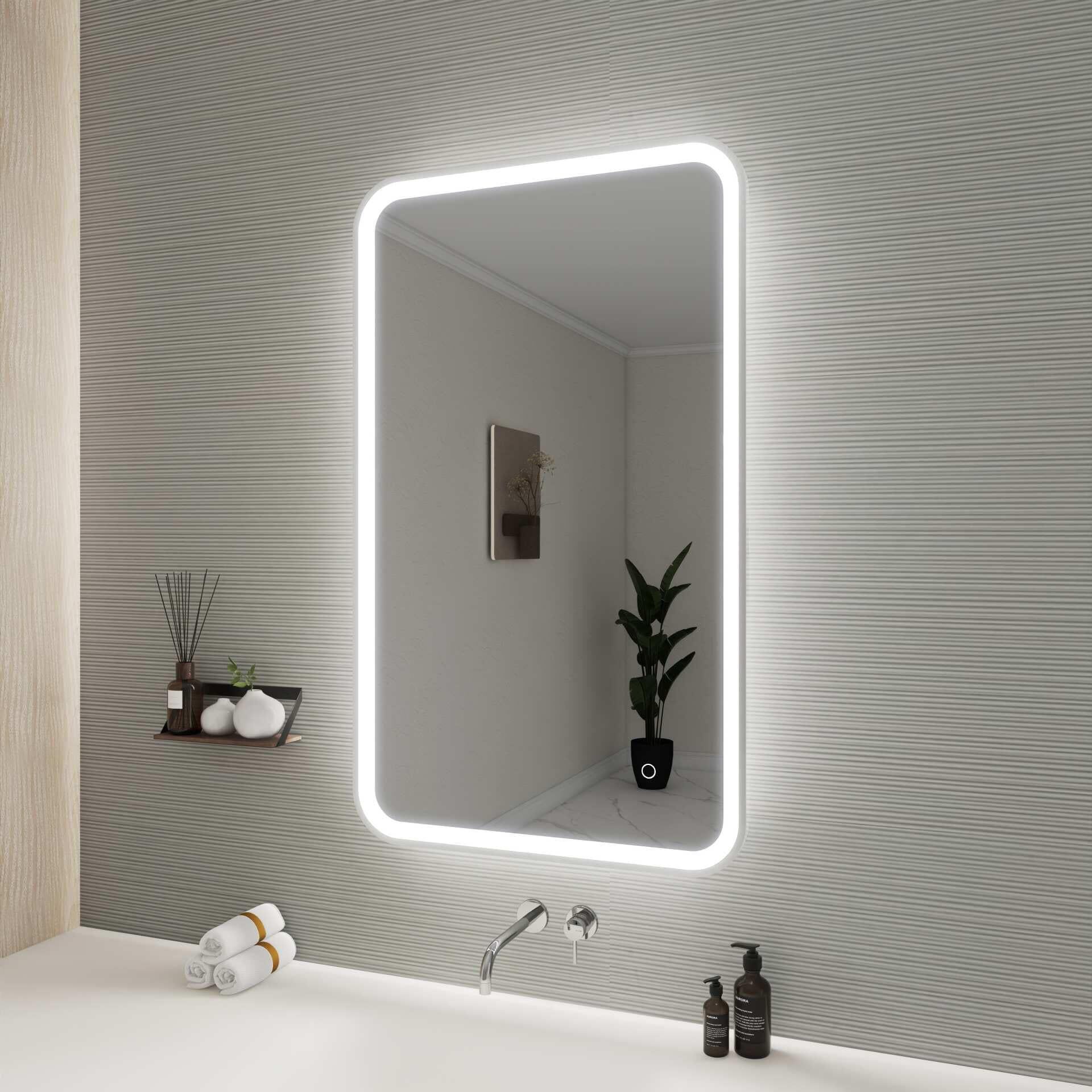 Harmoni 40 Inch Rectangular LED Lighted Mirror by Elegant Decor