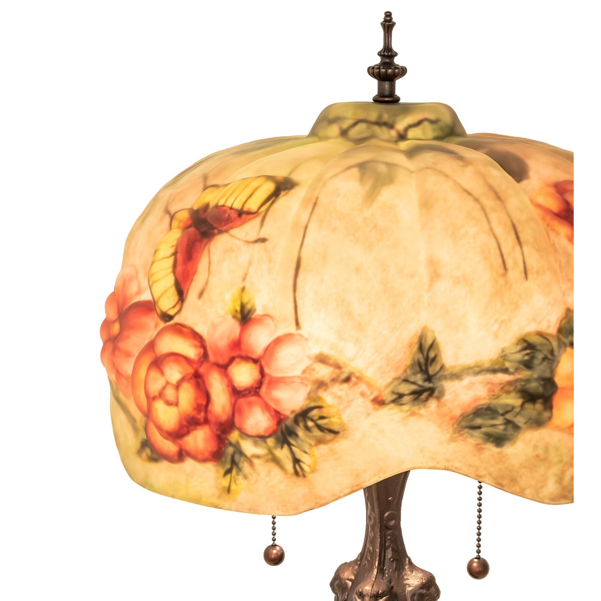 Shown in Mahogany Bronze finish and Ruby;Coral;Sunflower;Green;Beige glass