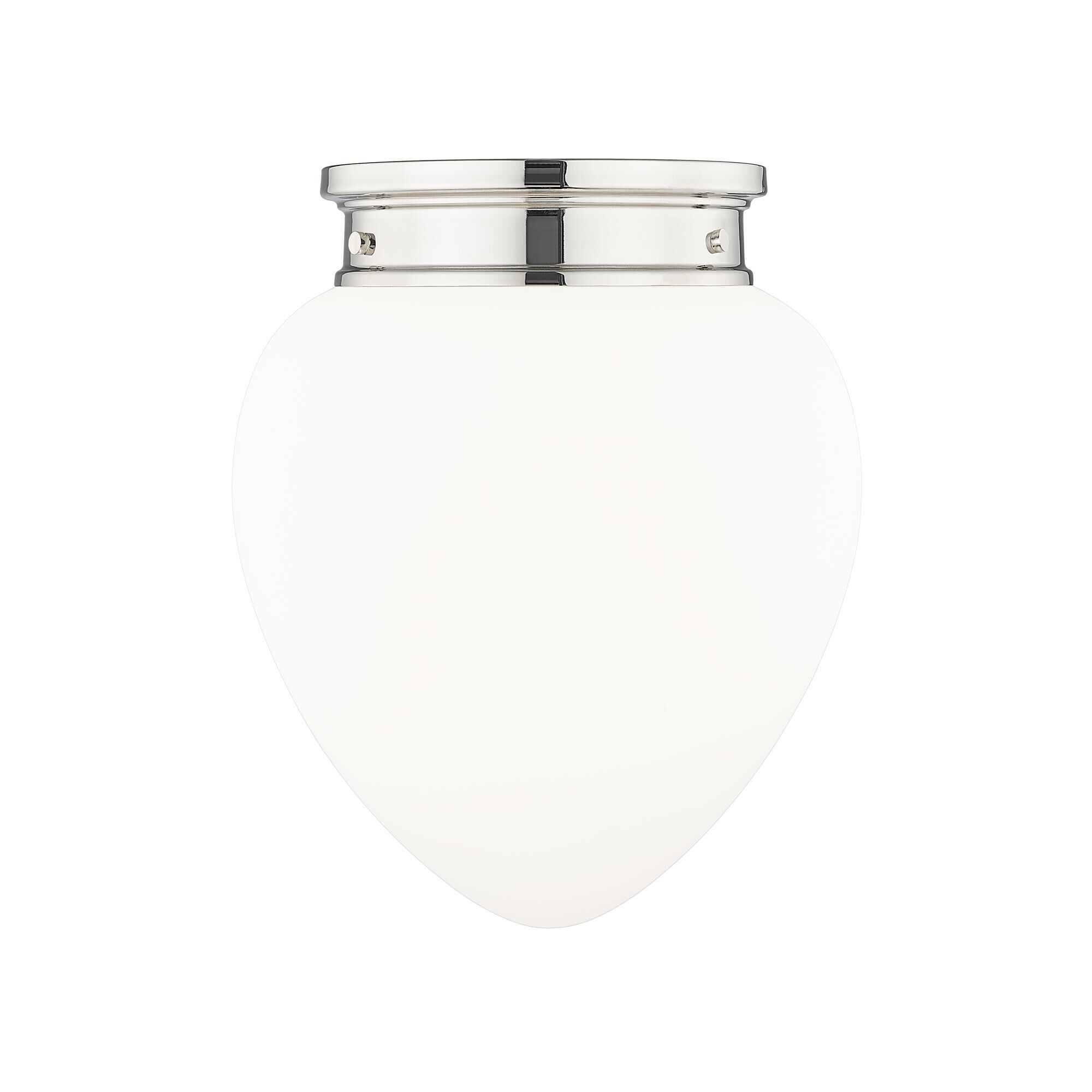 Shown in Polished Nickel finish and Etched Opal glass and Etched Opal shade