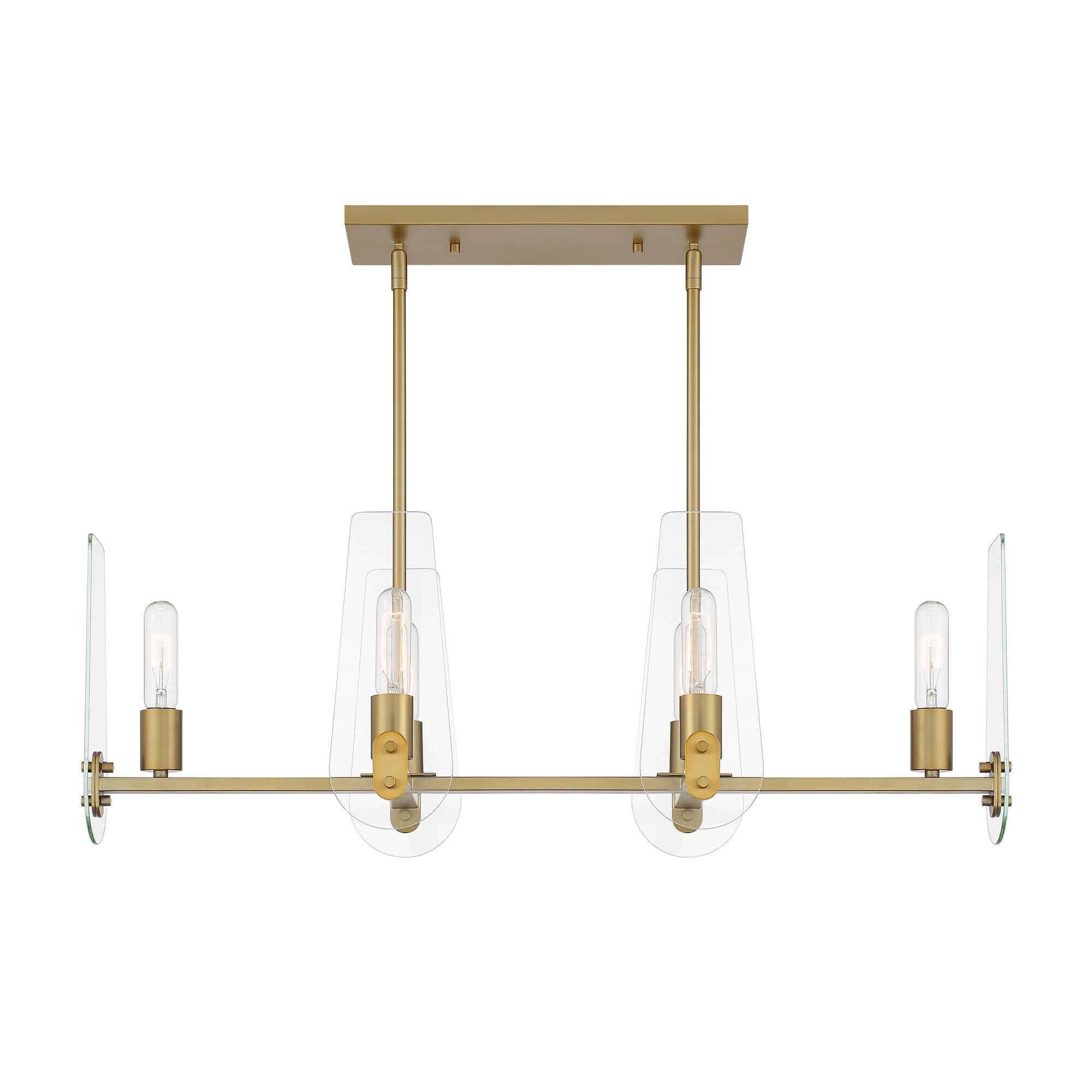 Shown in Brushed Gold finish and Clear glass