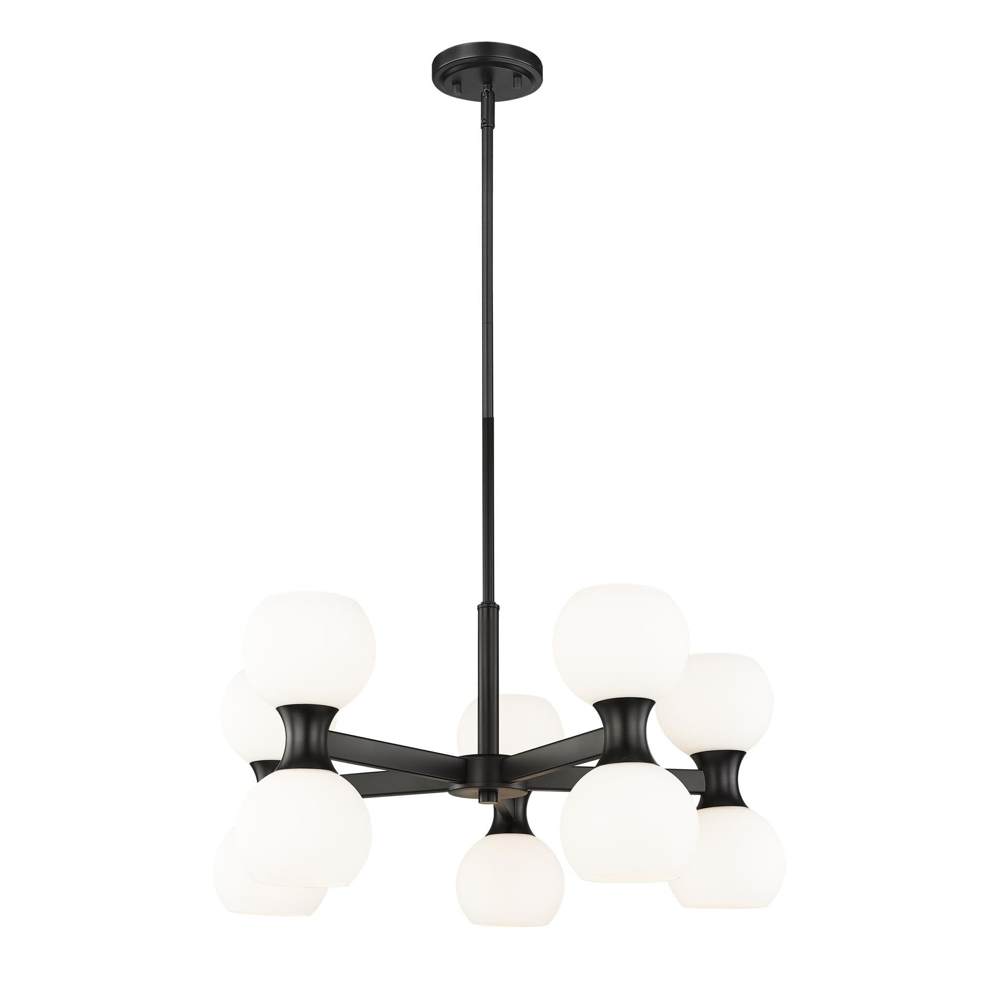 Shown in Matte Black finish and Matte Opal glass