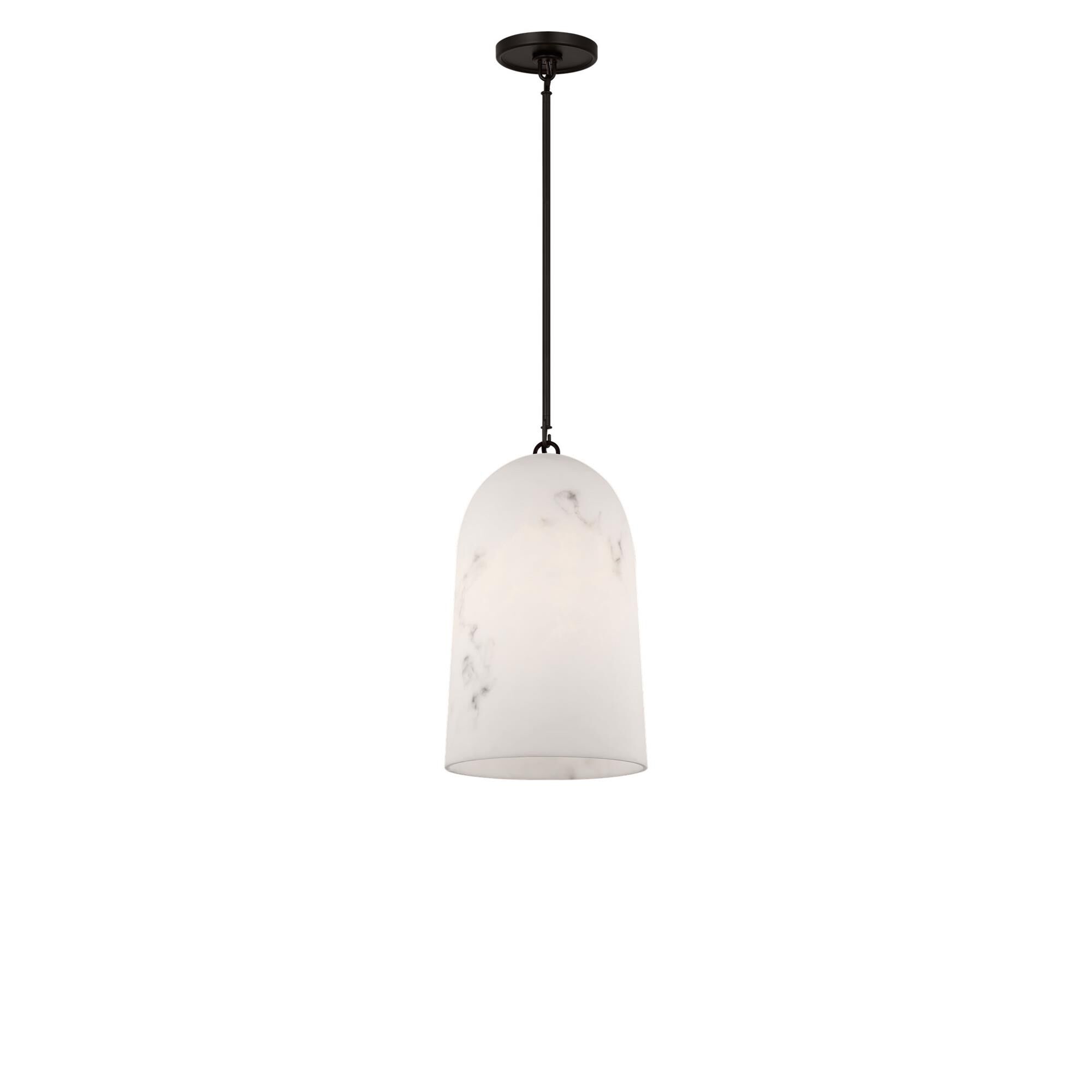 Shown in Aged Iron finish and Faux Alabaster Resin shade