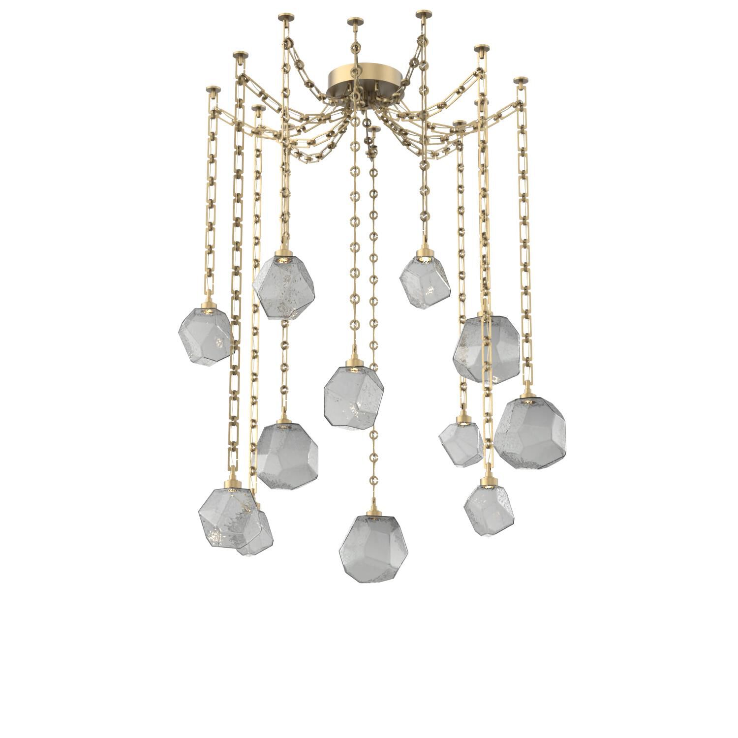 Shown in Gilded Brass finish and Smoke glass