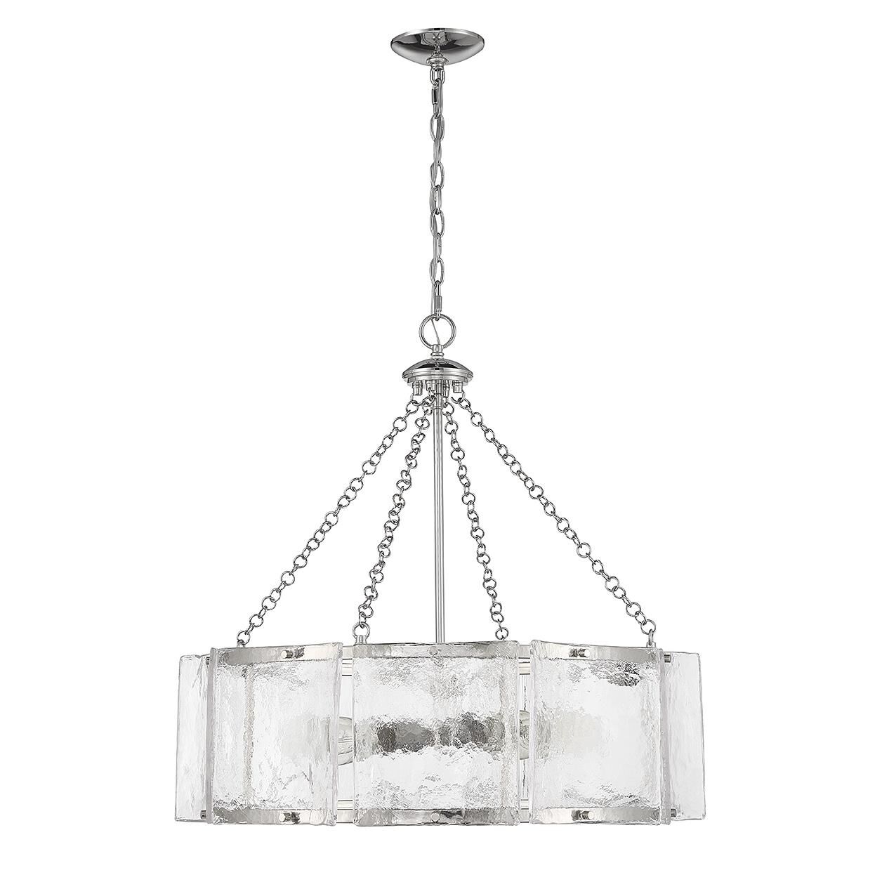 Shown in Polished Nickel finish and Clear Water Piastra glass