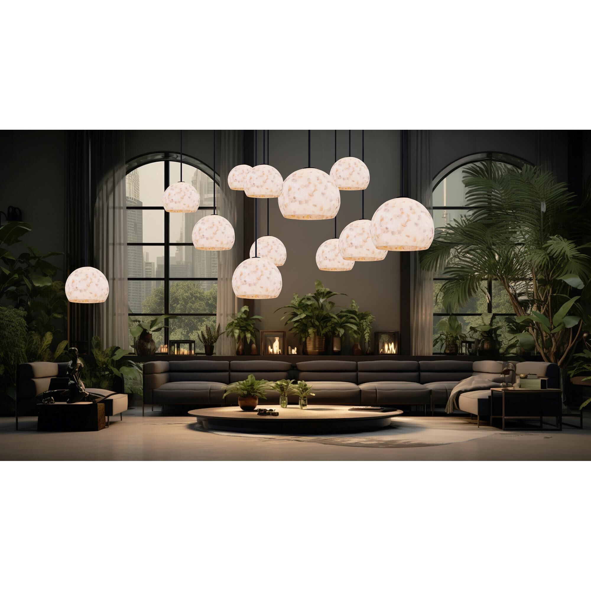 Alabaster Rocks! - Globe 13 Inch Large Pendant by Justice Design Group