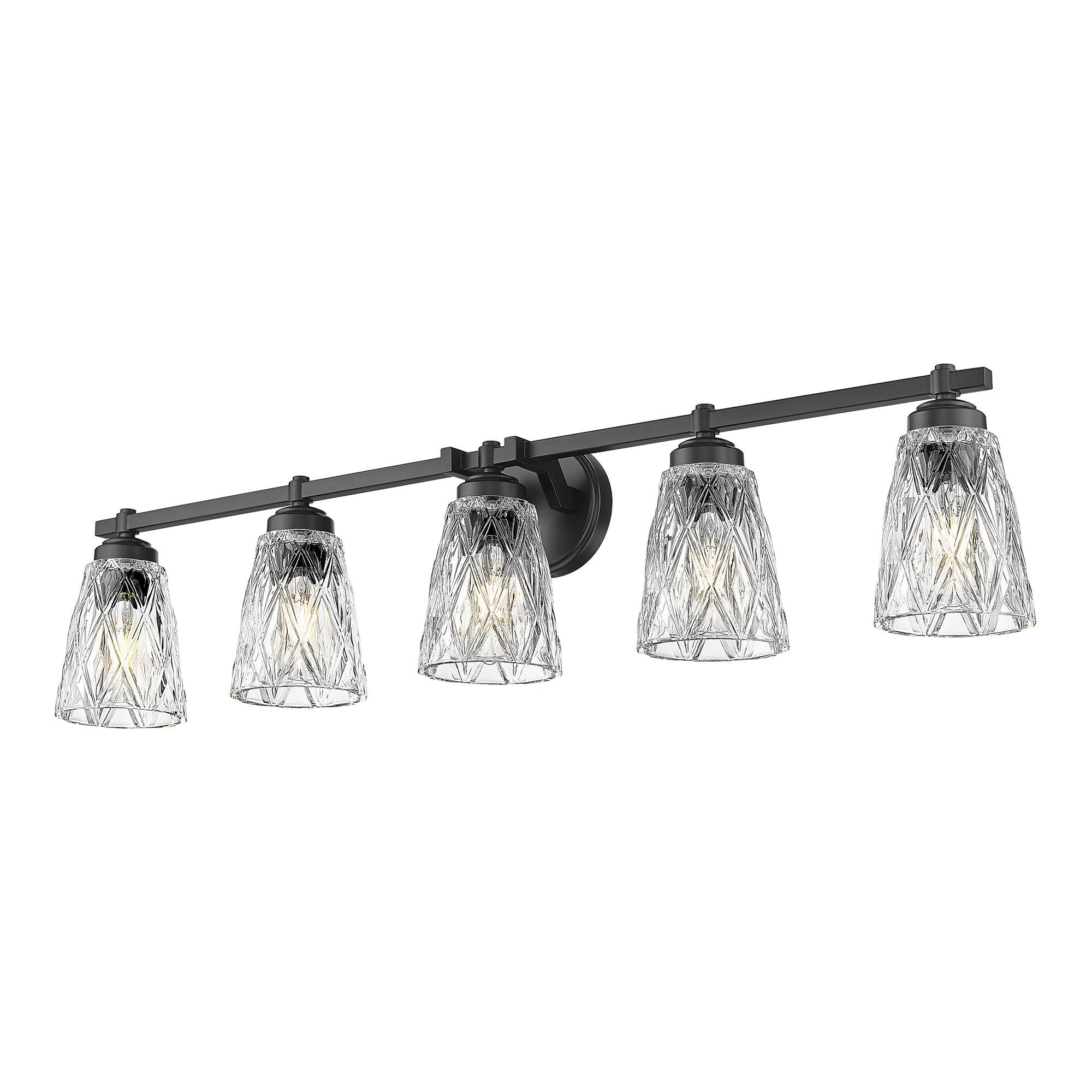 Shown in Matte Black finish and Clear glass