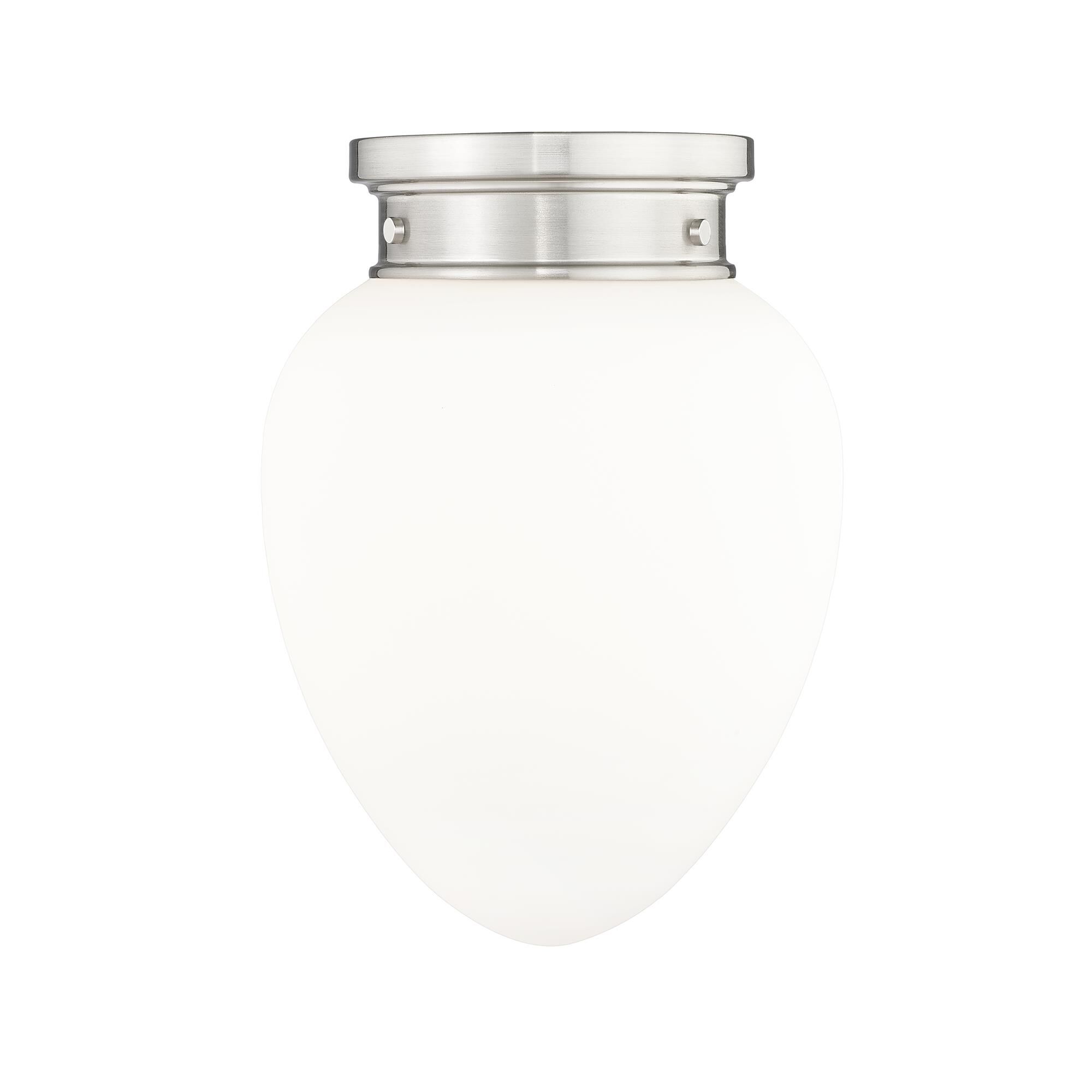 Shown in Brushed Nickel finish and Etched Opal glass and Etched Opal shade