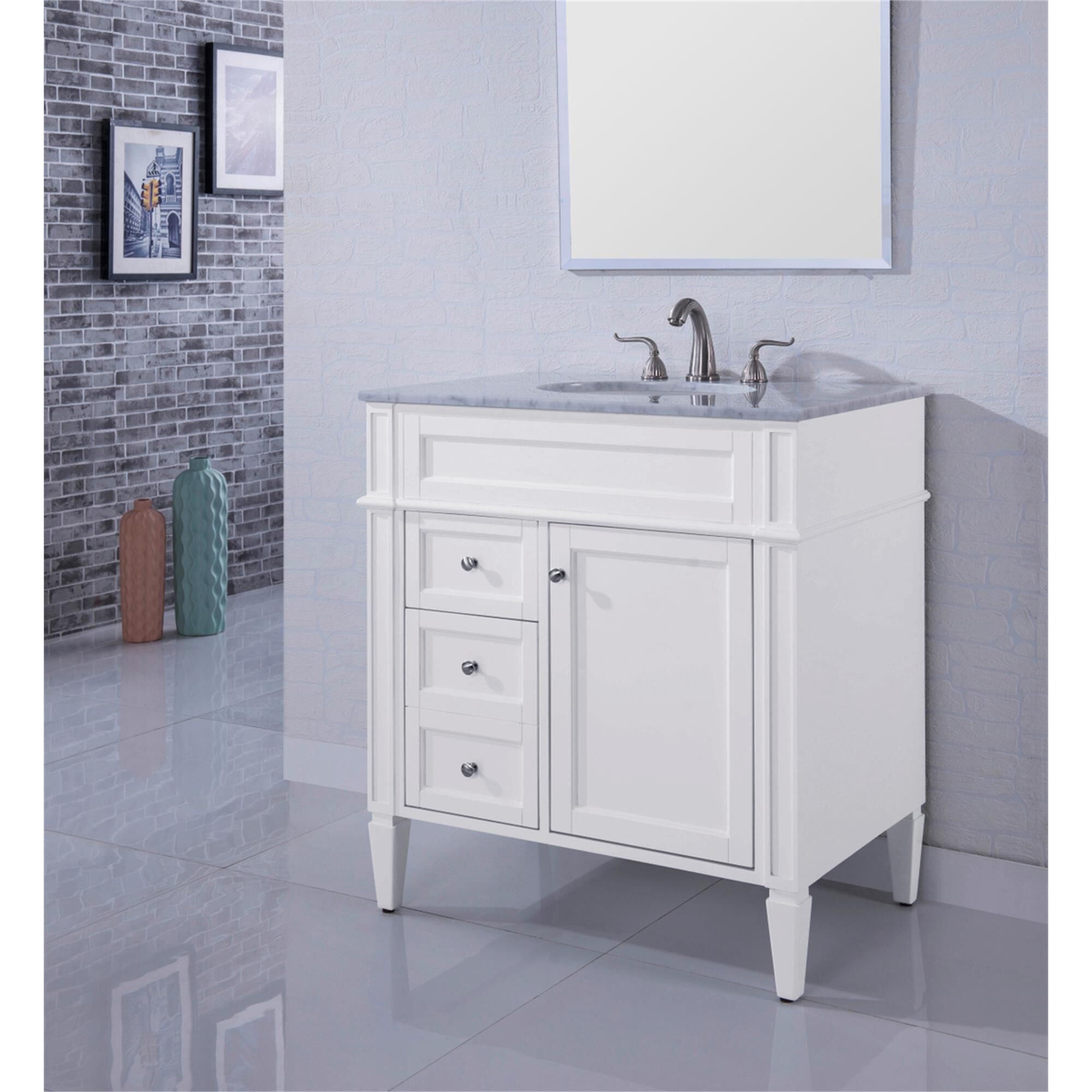 Shown in White finish
