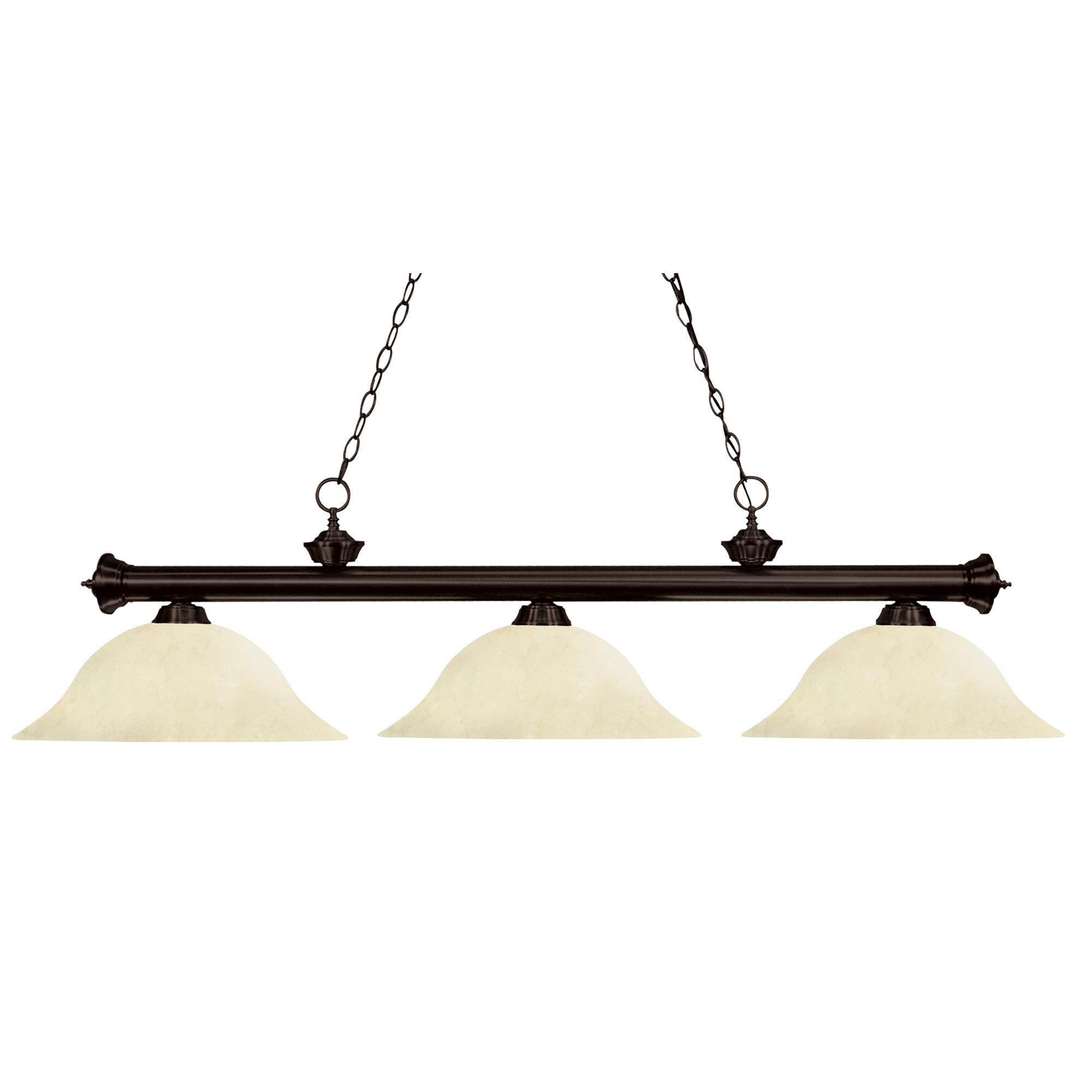 Shown in Bronze finish and Glass shade