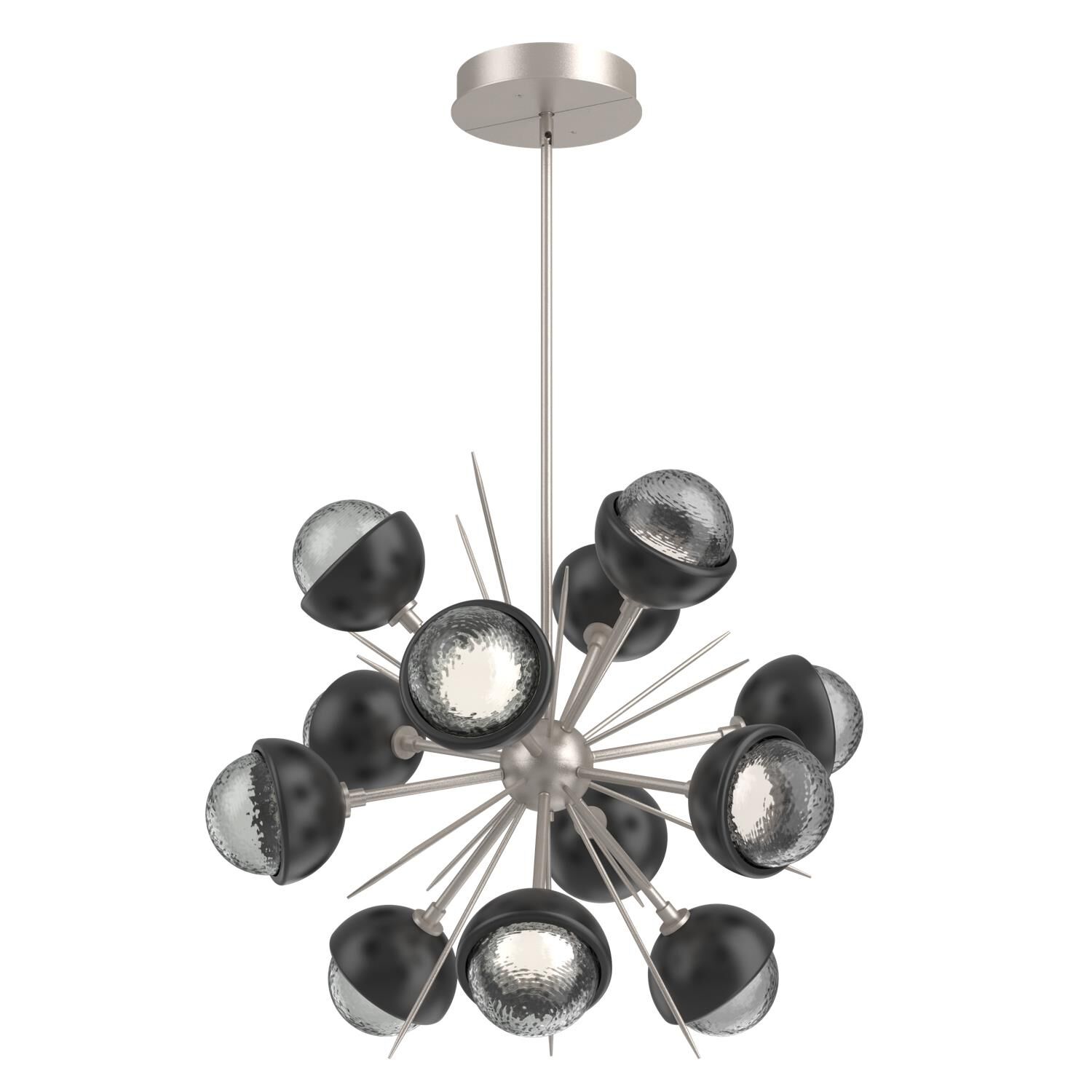 Shown in Beige Silver finish and Smoke glass and Matte Black accent