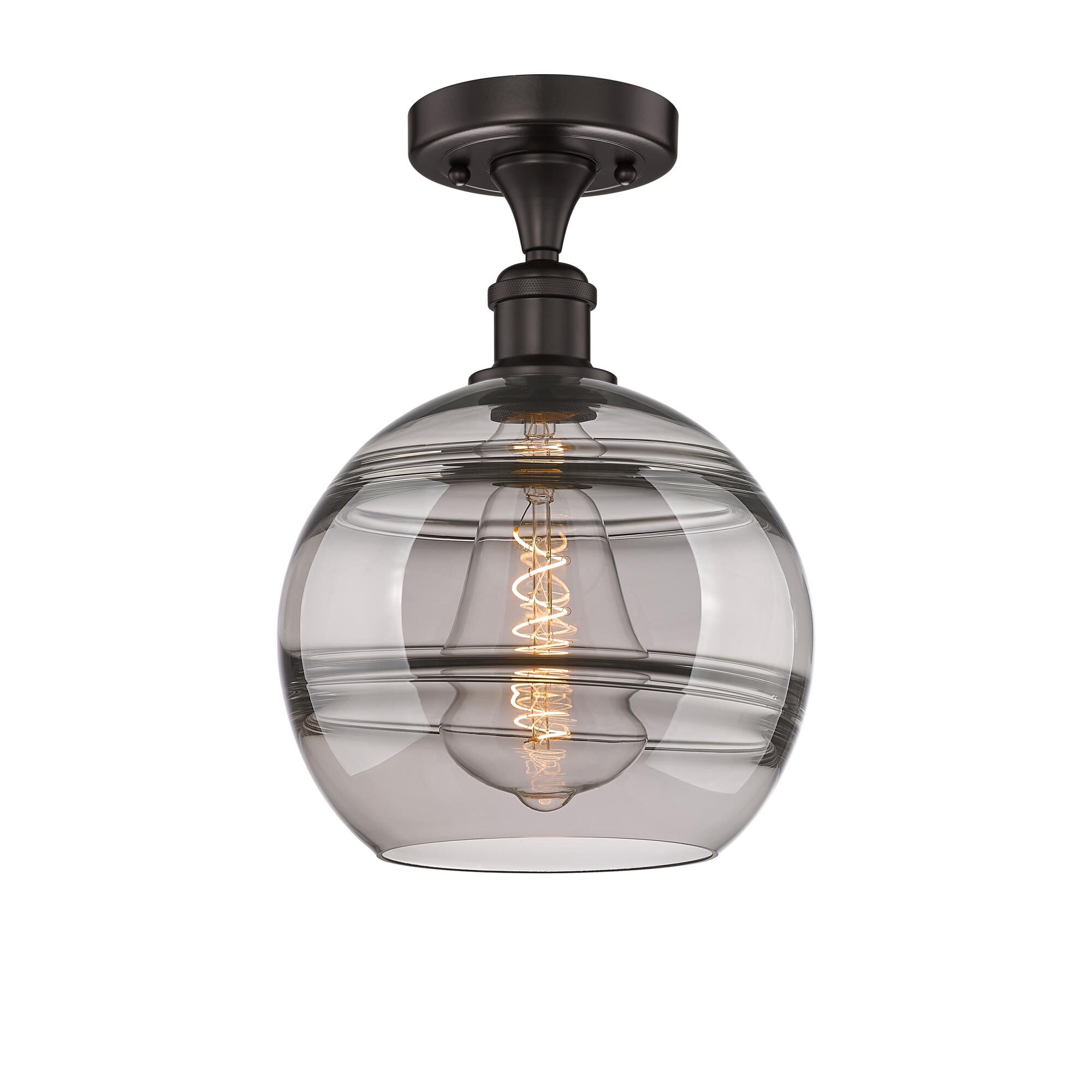 Shown in Oil Rubbed Bronze finish and Light Smoke glass