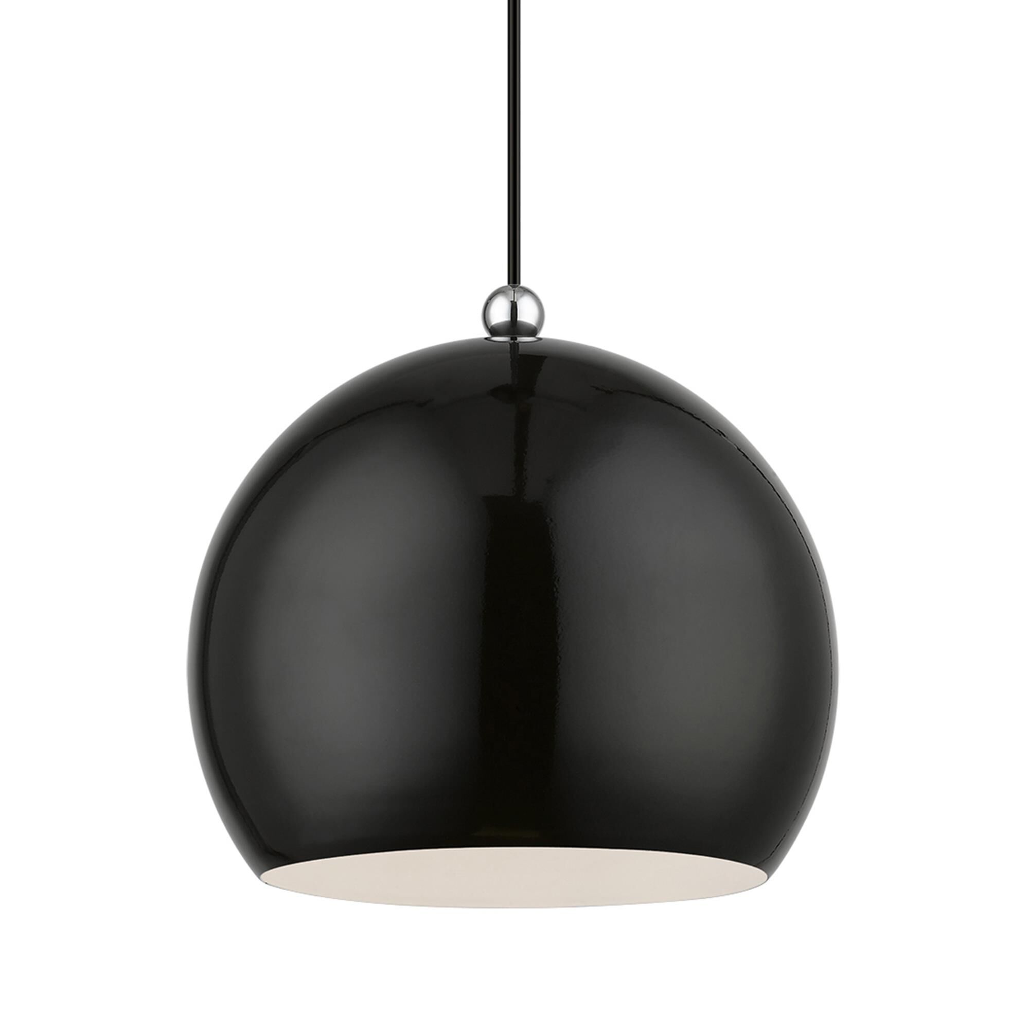 Shown in Shiny Black with Polished Chrome Accents finish and Shiny Black Steel With Shiny White Inside shade