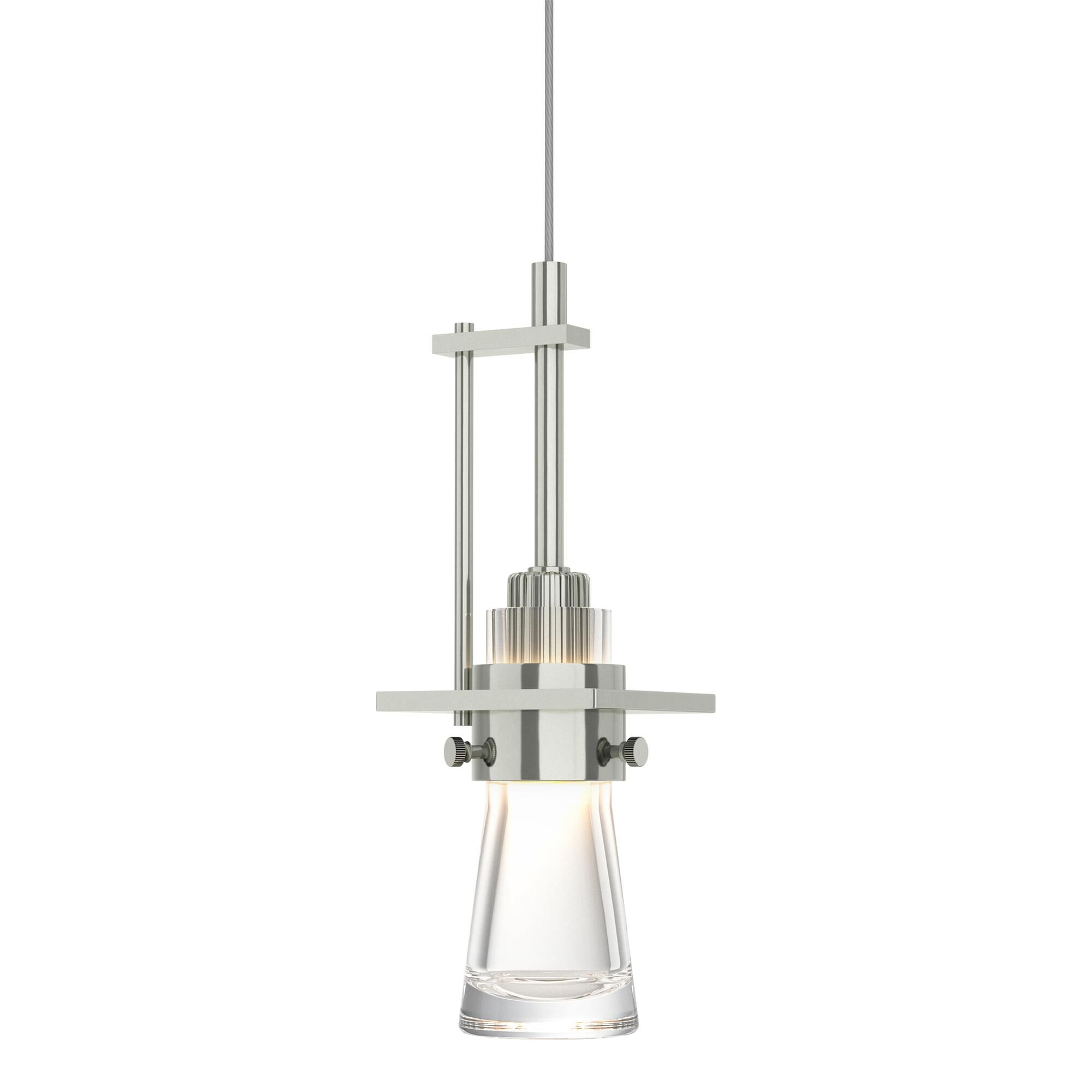 Shown in Sterling finish and Clear glass