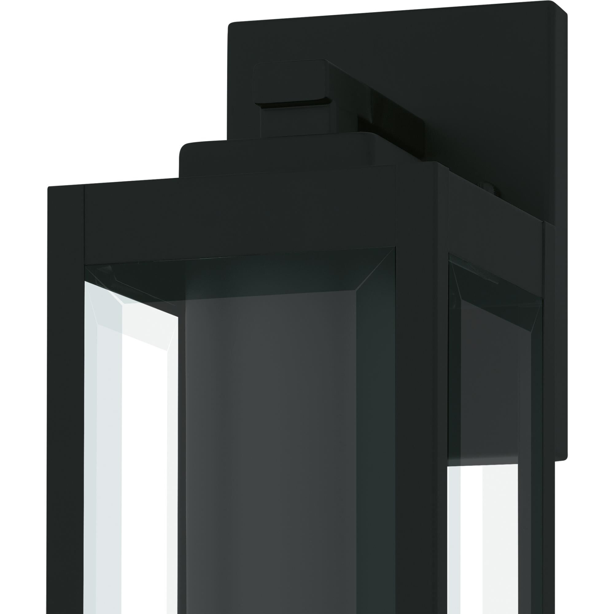 Shown in Earth Black finish and Clear Beveled Glass shade