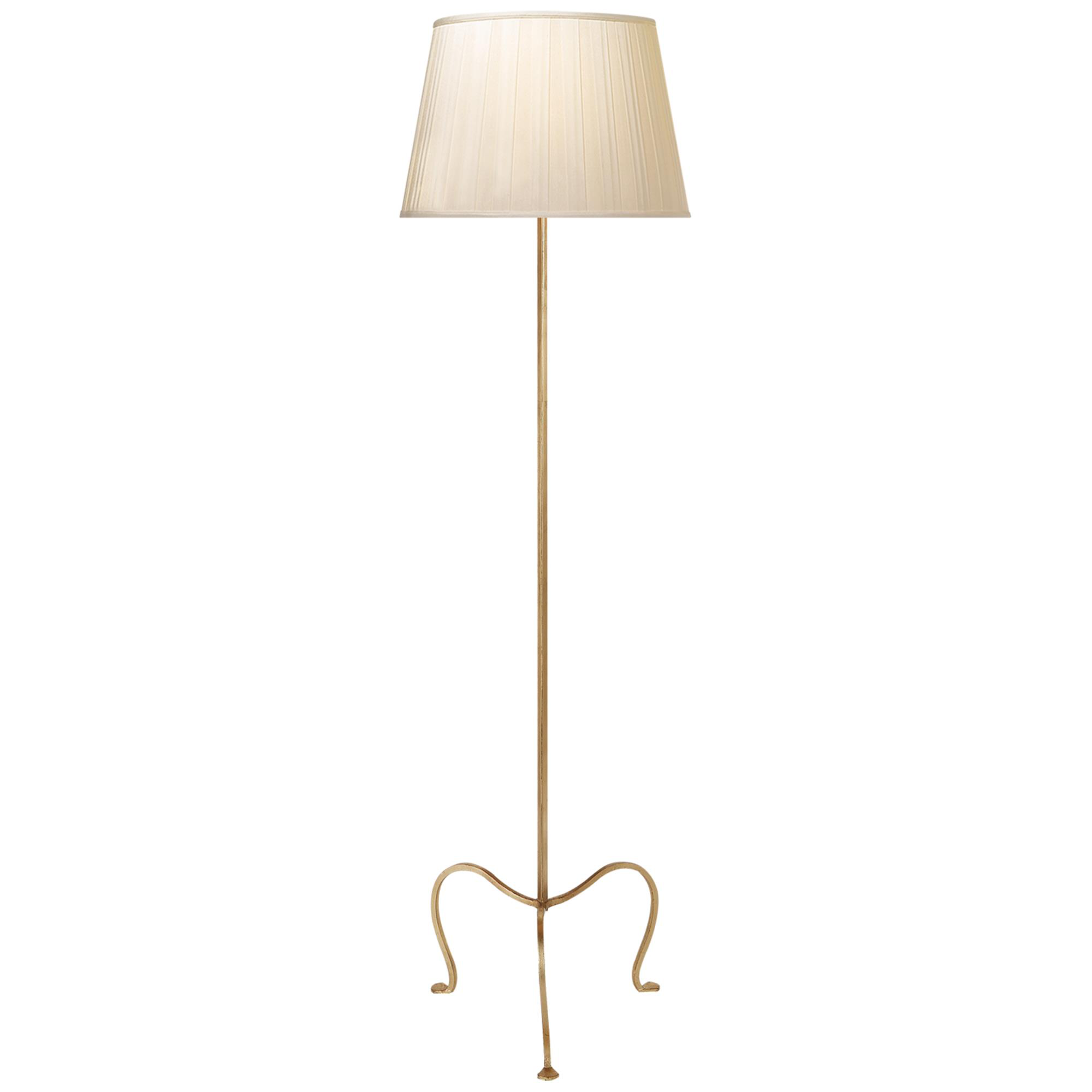 Shown in Gilded Iron finish and Silk shade