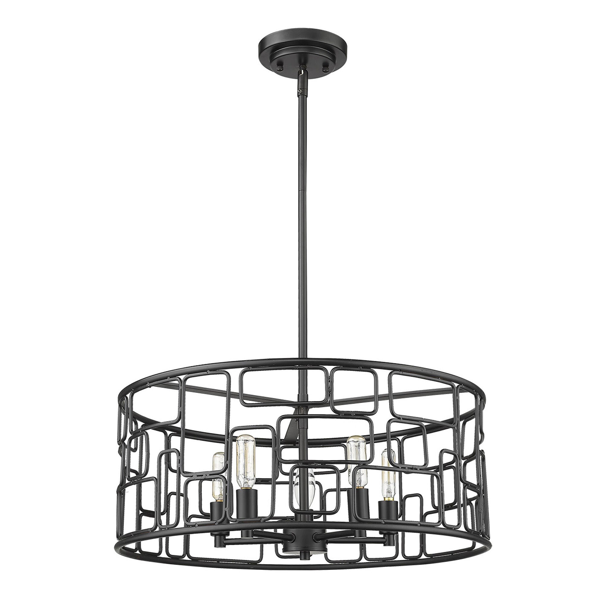 Shown in Matte Black finish and -- glass and -- shade