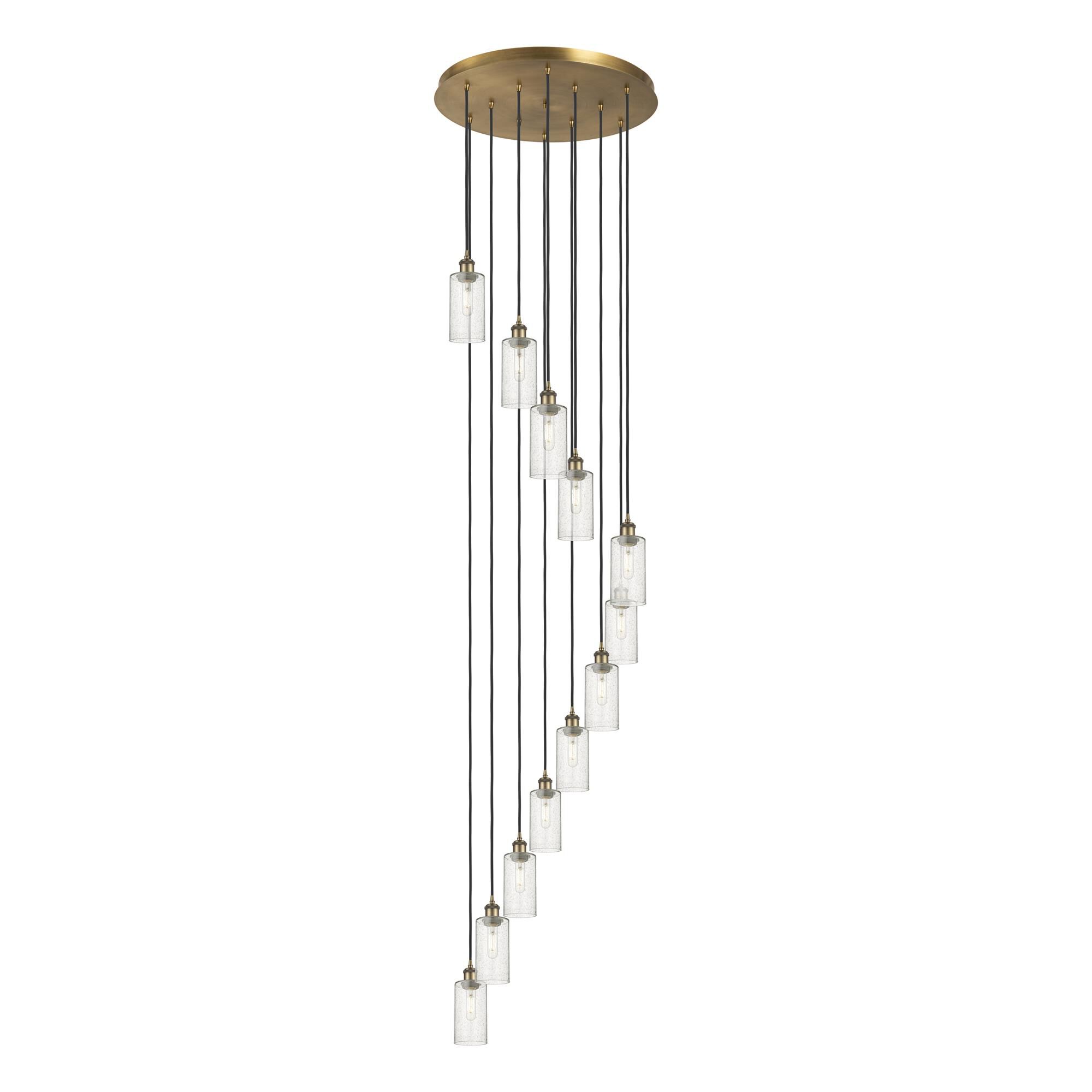 Shown in Brushed Brass finish and Seedy shade