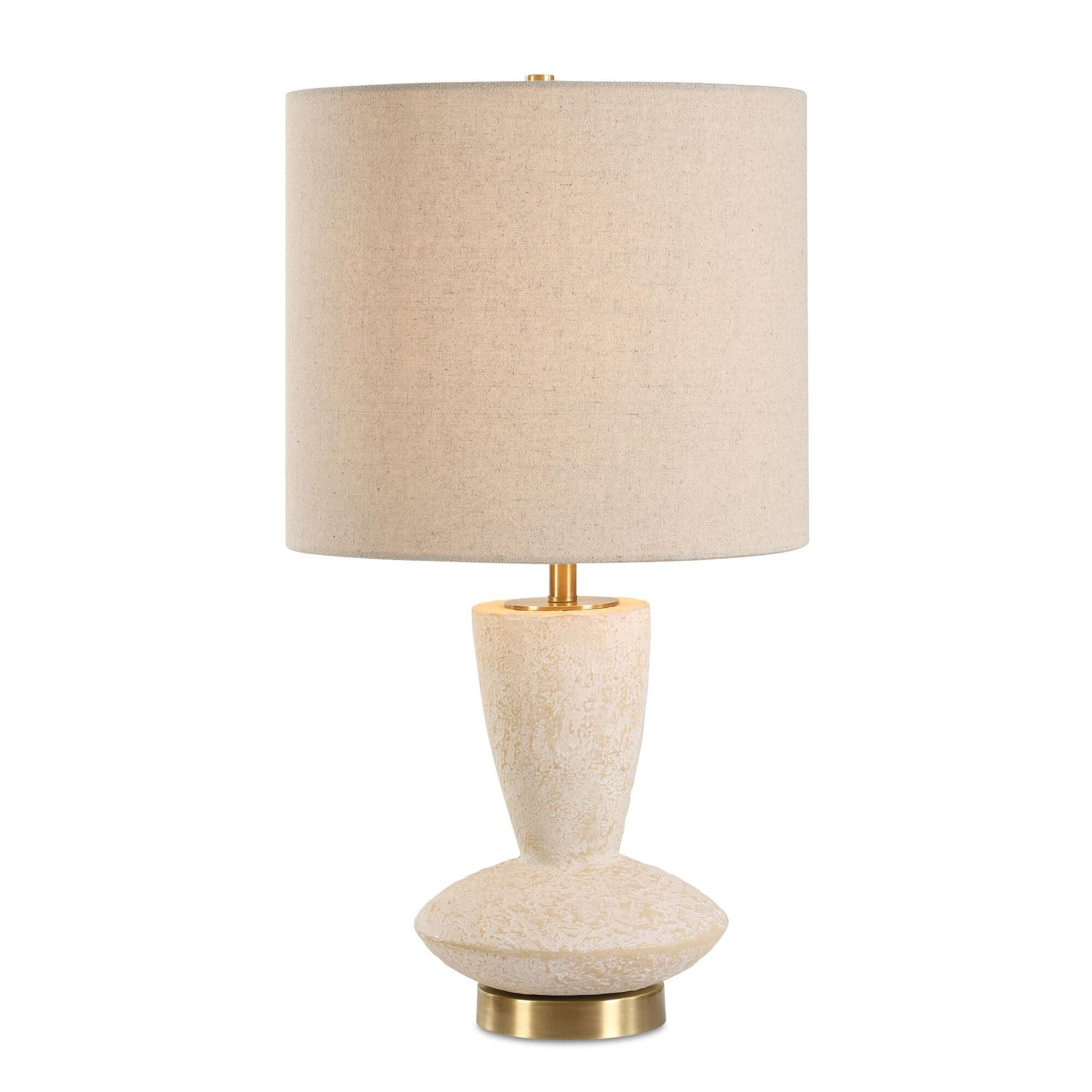 Shown in White finish and Round Drum Hardback shade
