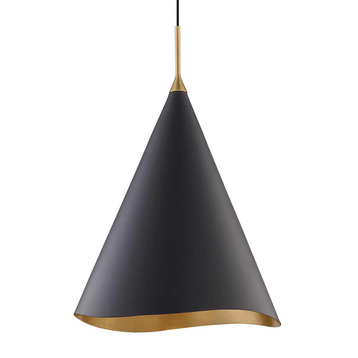 Shown in Gold Leaf -  Black finish and Gold Leaf - Black Metal shade