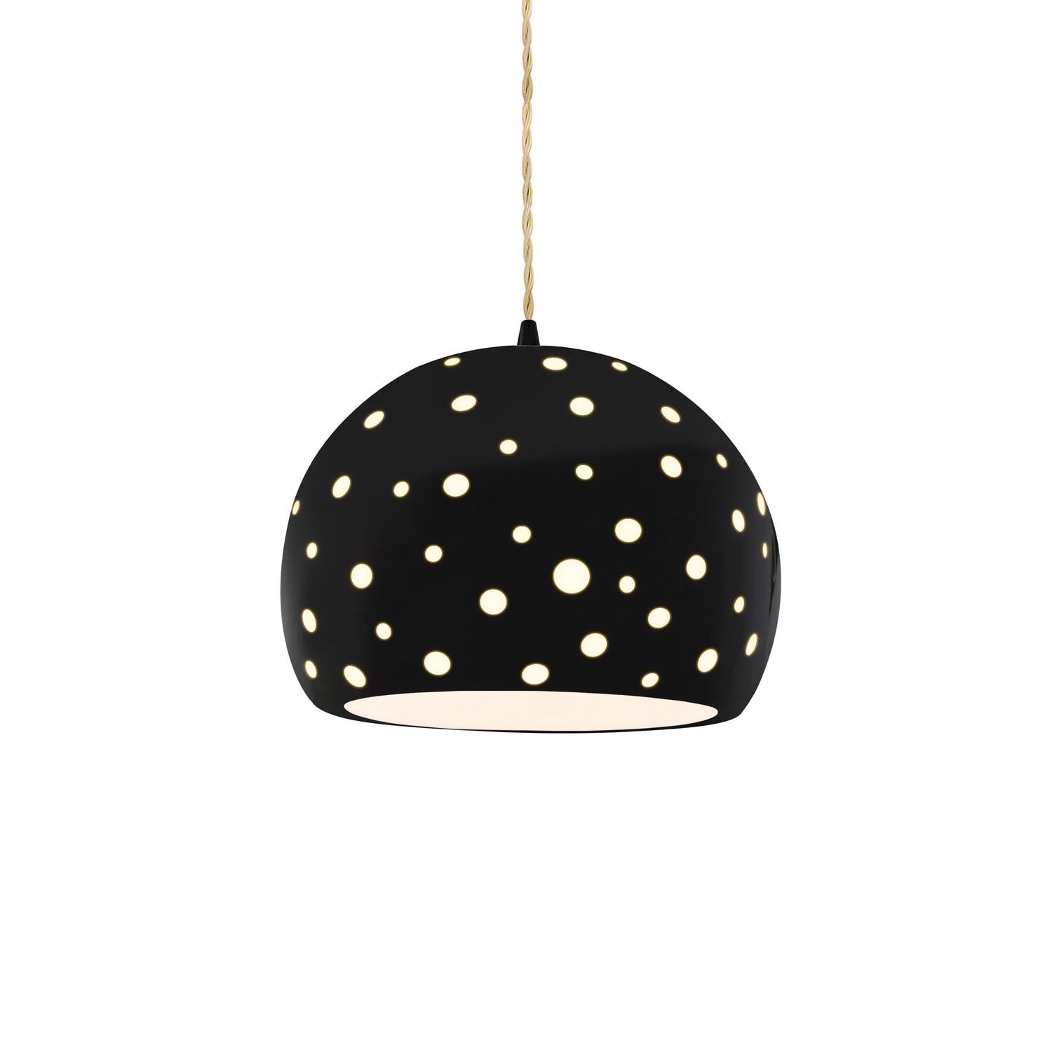 Perforated Globe 10 Inch Large Pendant by Justice Design Group
