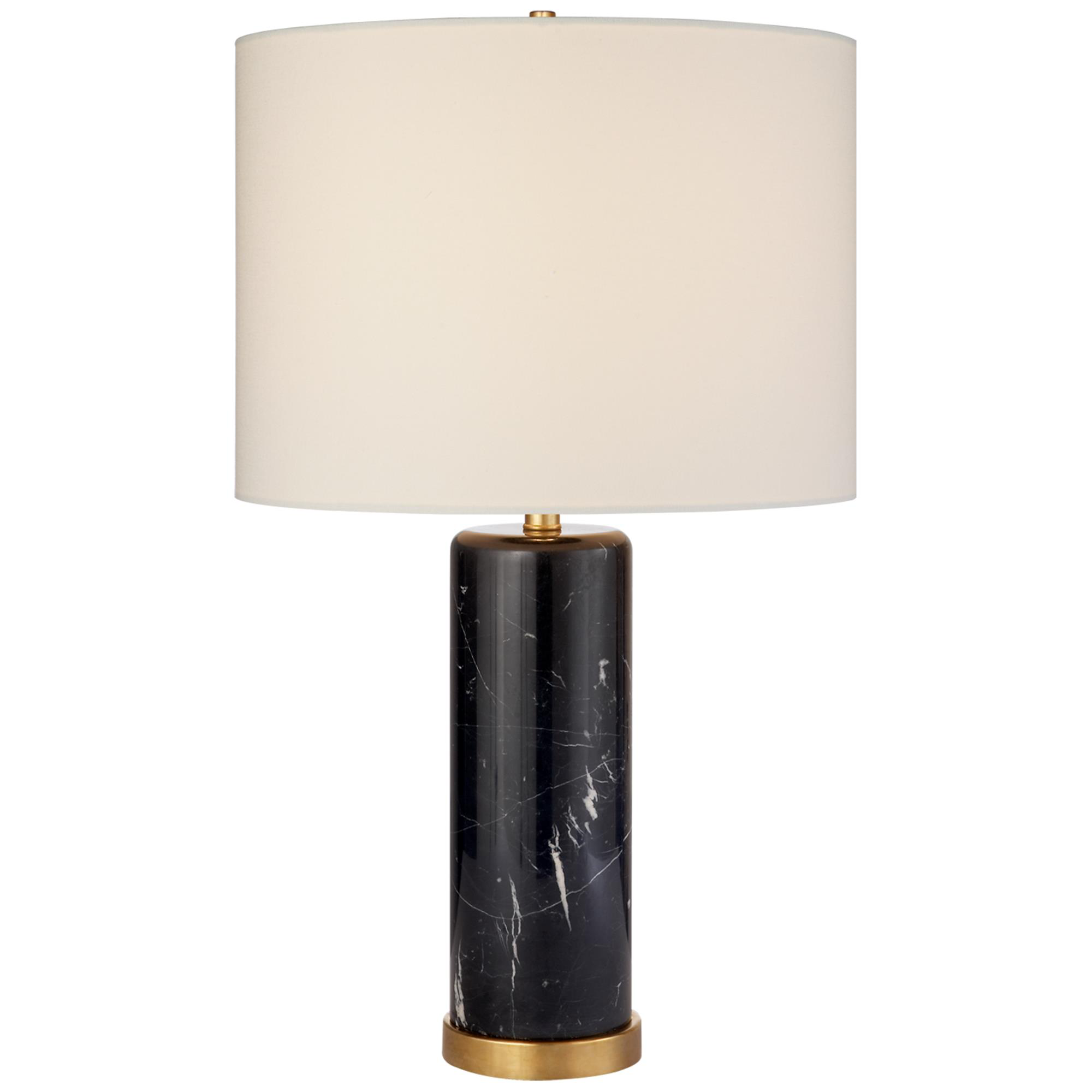 Shown in Black Marble finish and Linen shade