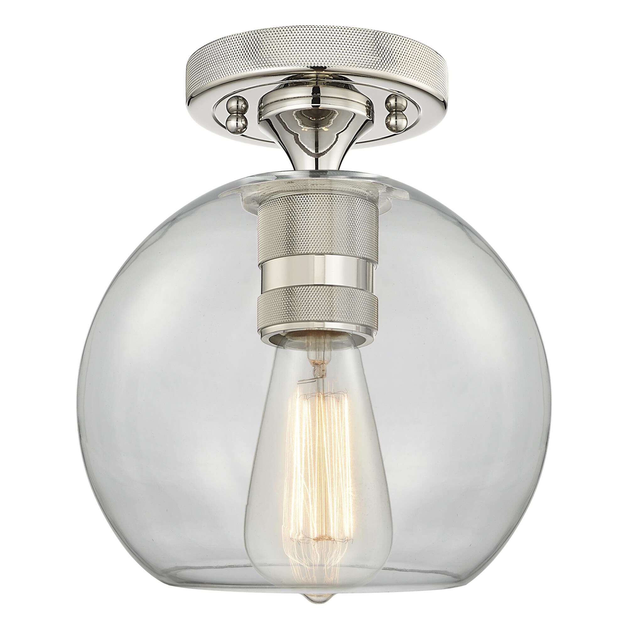 Shown in Polished Nickel finish and Clear glass