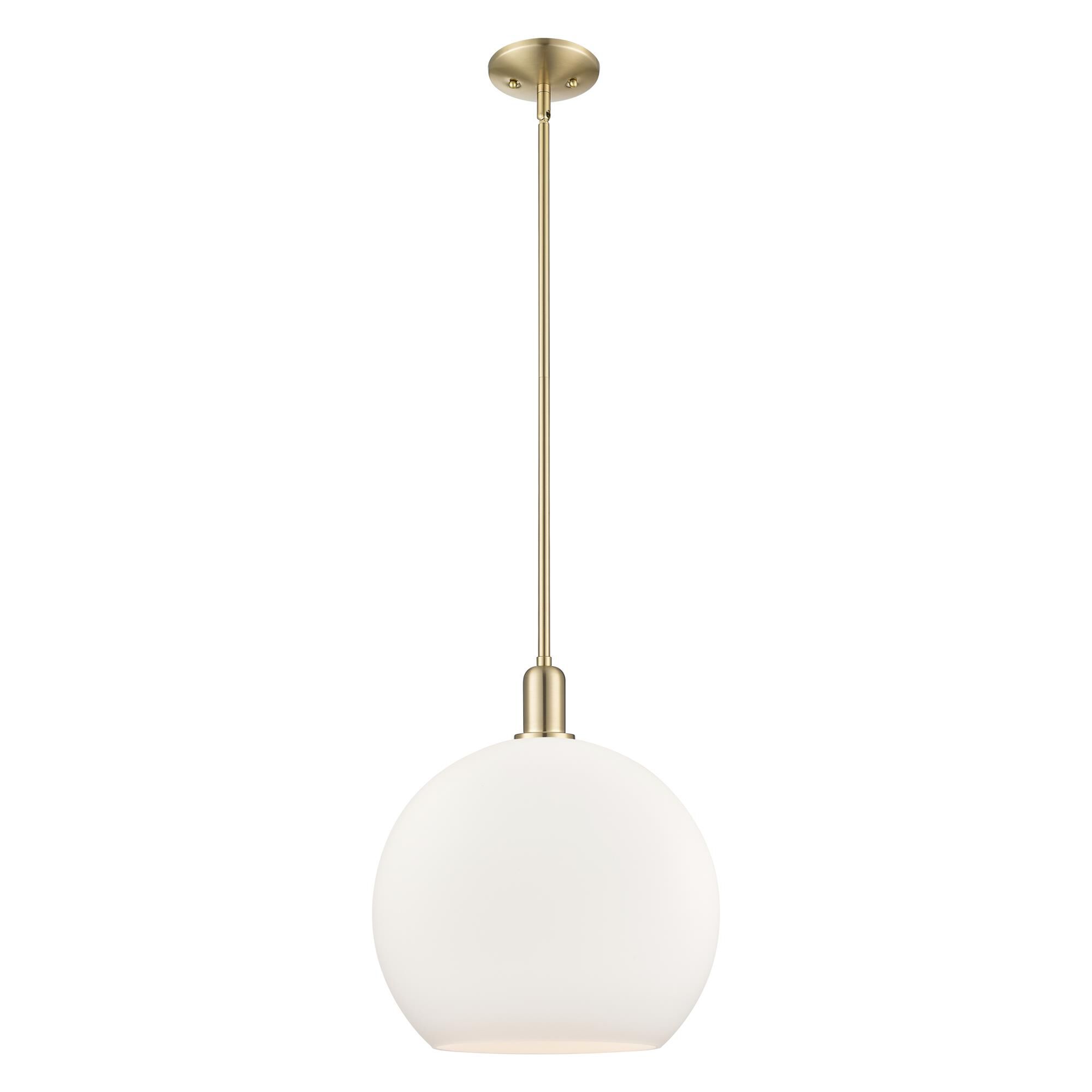 Shown in Champagne Bronze finish and Matte White glass