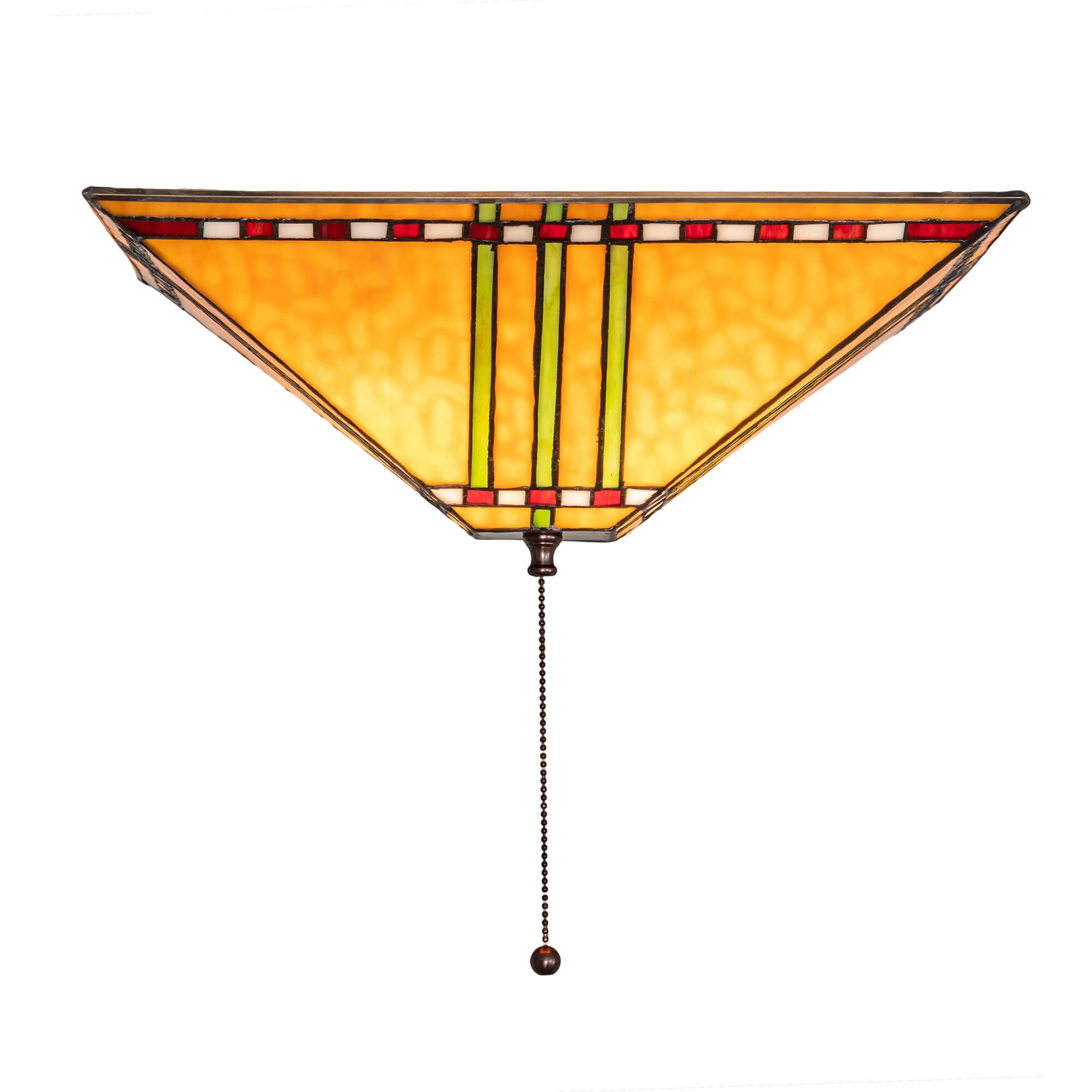 Shown in Mahogany Bronze finish and Ruby;Amber /Acrylic;Green;White glass