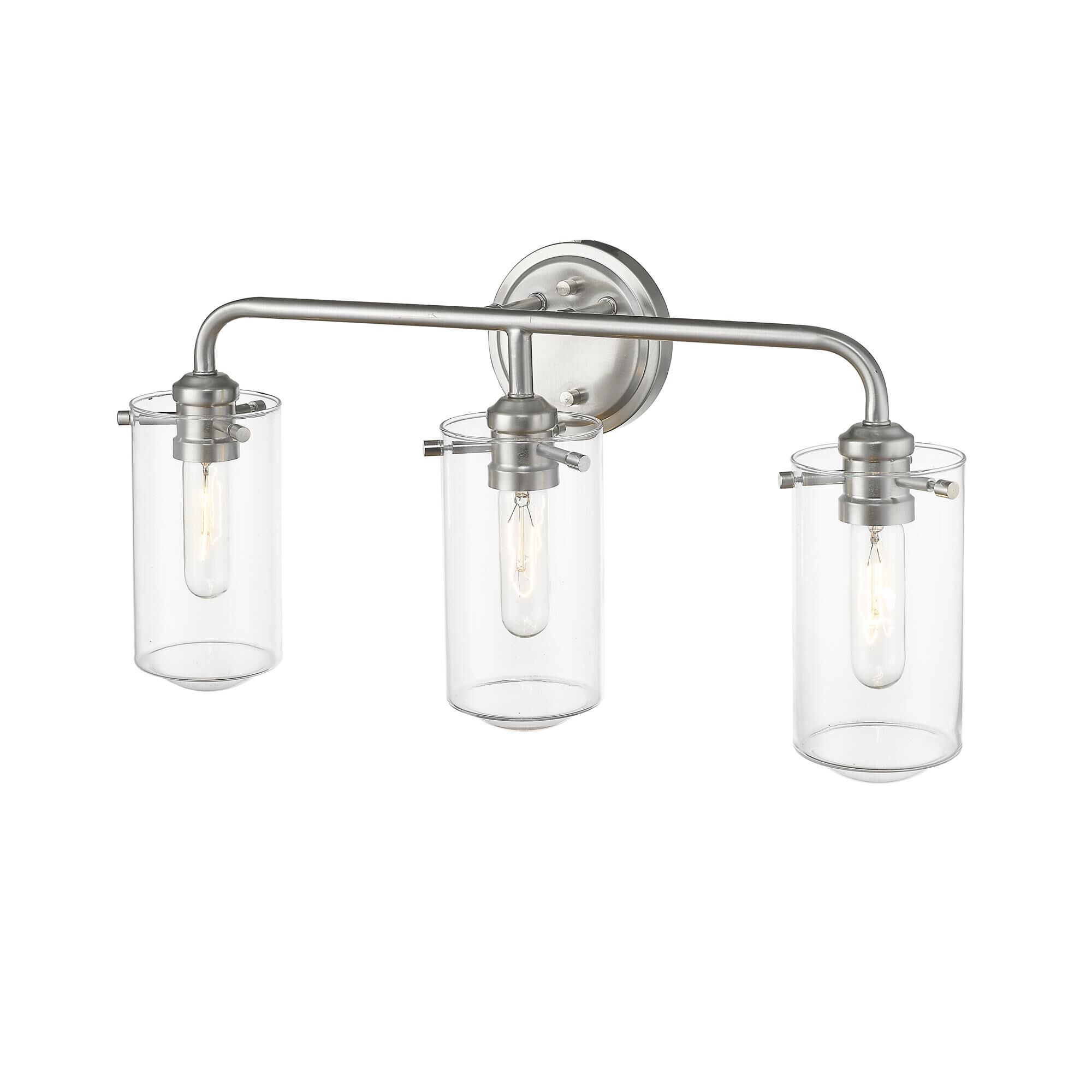 Shown in Brushed Nickel finish and Glass shade