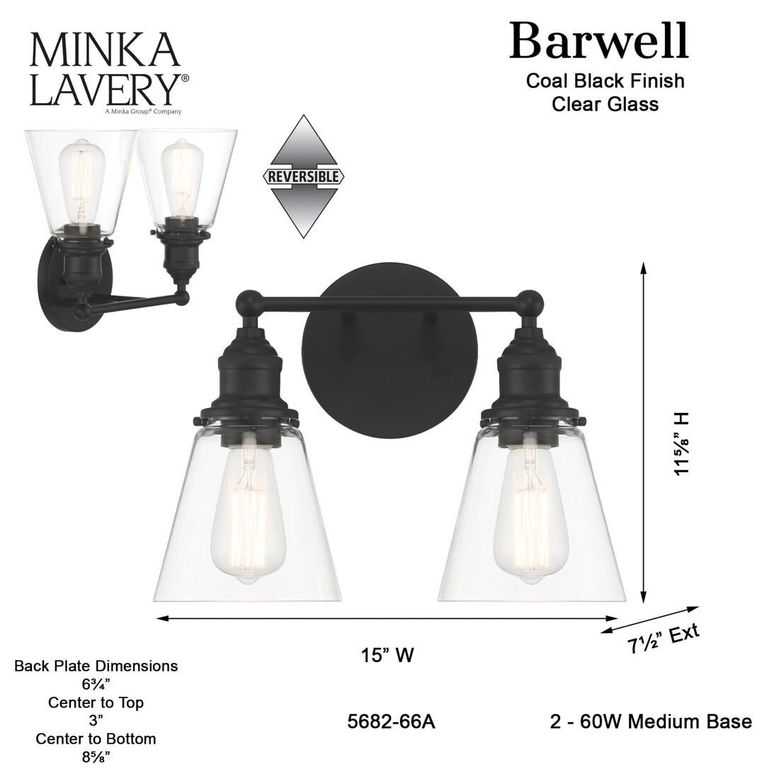 Barwell 15 Inch Bath Vanity Light by Minka Lavery