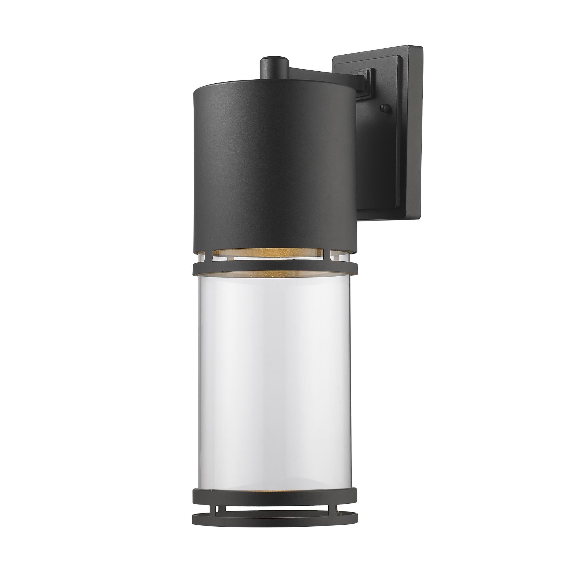 Shown in Black finish and Glass shade