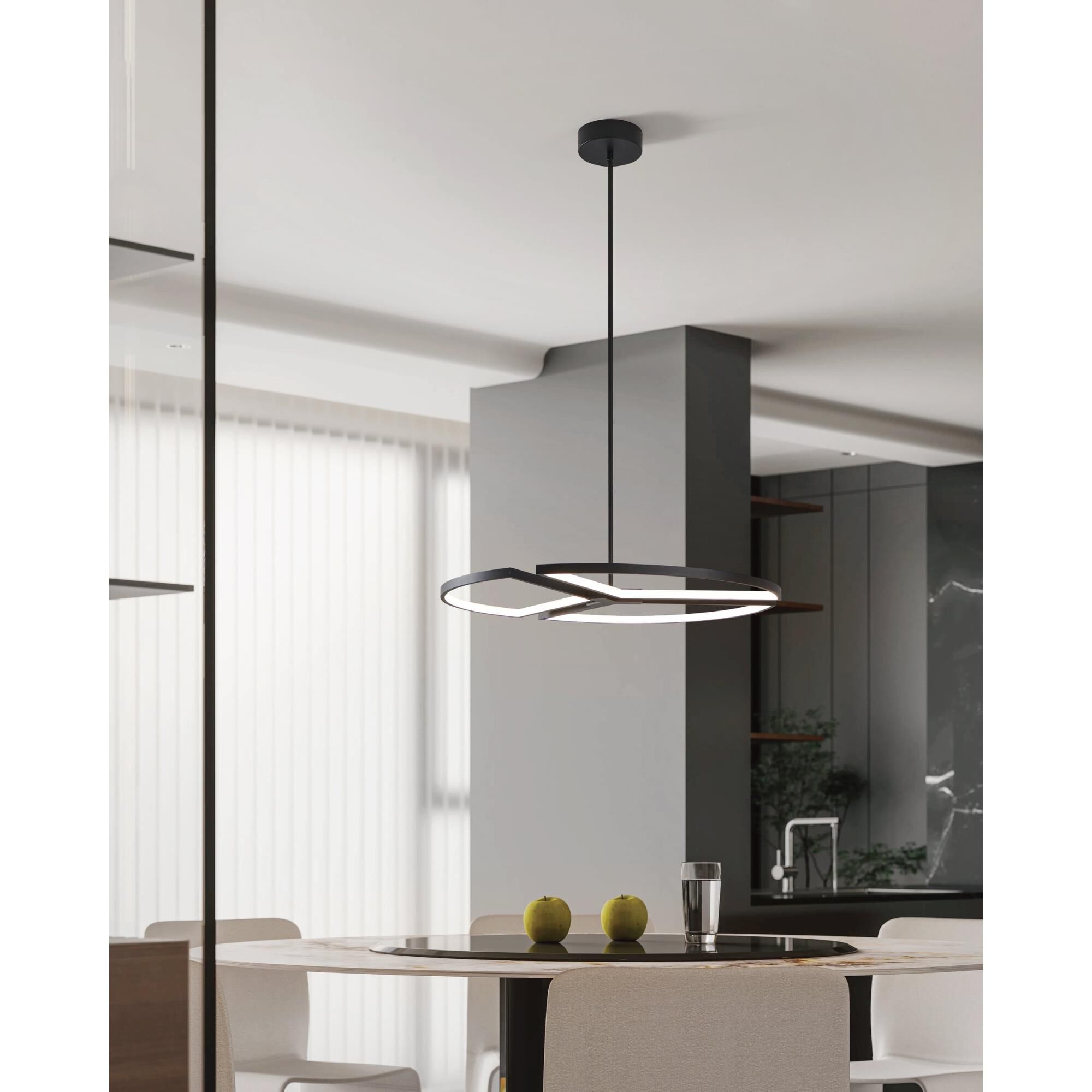 Shown in Textured Black finish and White shade